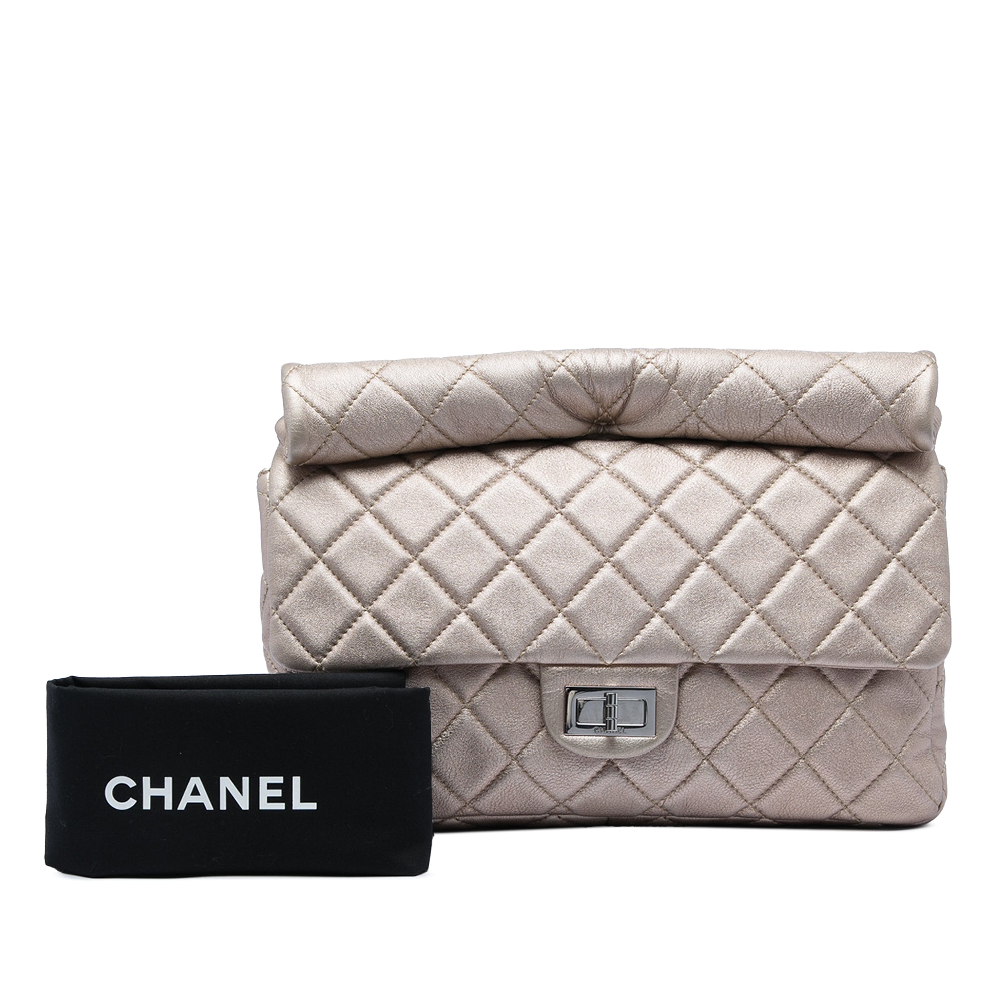 Chanel Large Quilted Iridescent Calfskin Reissue 2.55 Roll Clutch - image 7