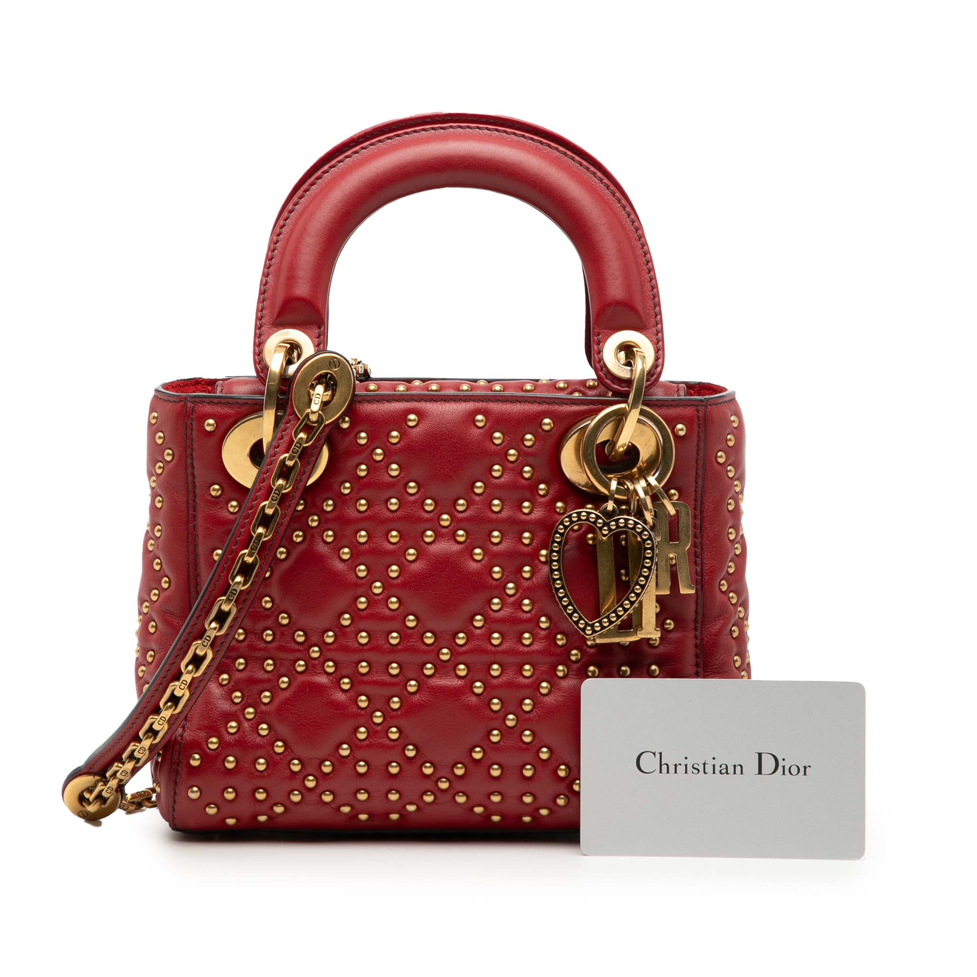 Dior Mini Lambskin Cannage Studded Supple Lady Dior - image 8