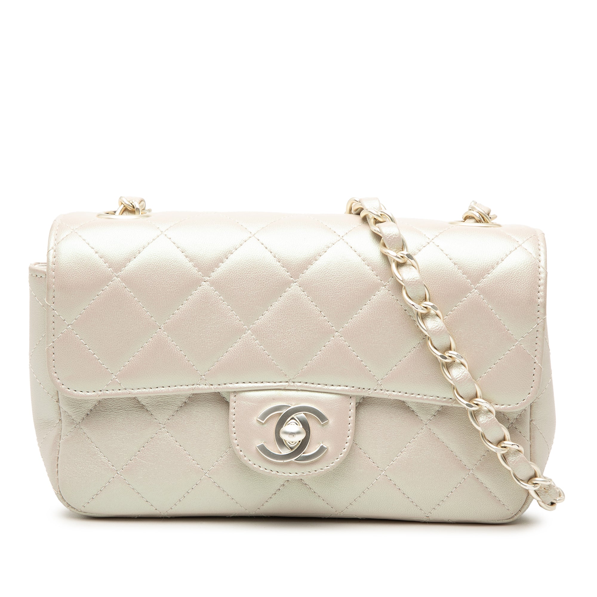 Chanel Mini Rectangular Classic Iridescent Lambskin Single Flap - image 1