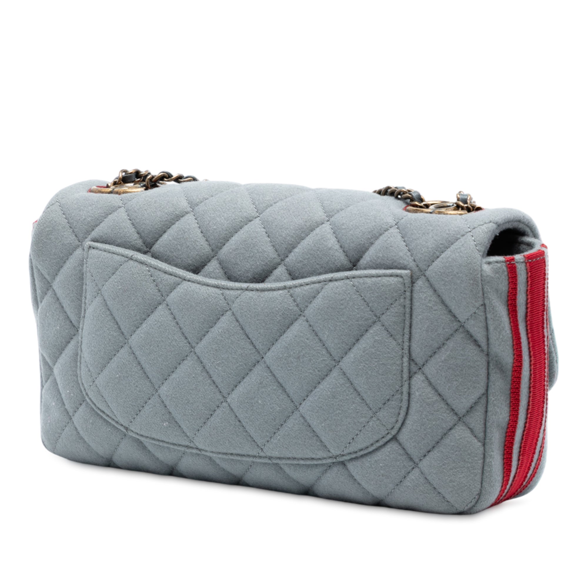 Chanel Paris Salzburg Medium Quilted Felt CC Eyelet Flap - image 2