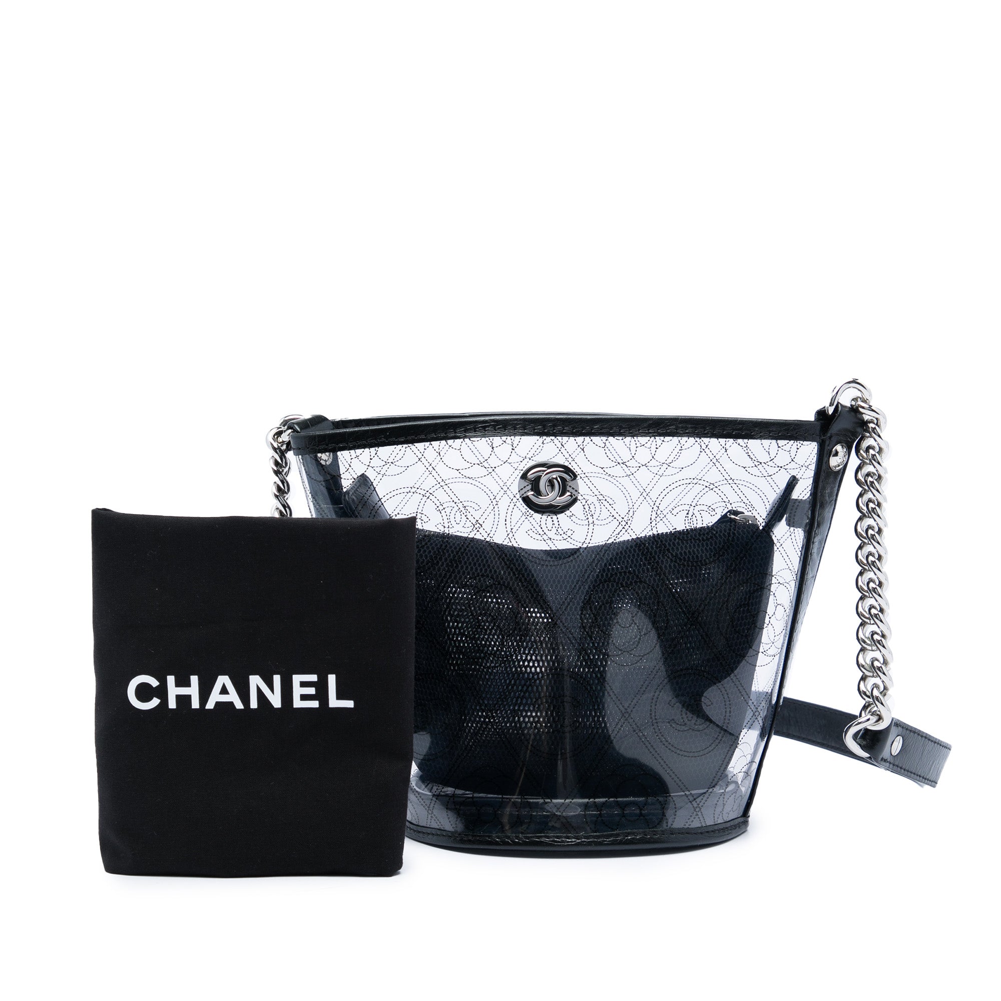 Chanel Small PVC and Crumpled Calfskin Camellia Coco Bucket Bag - image 6
