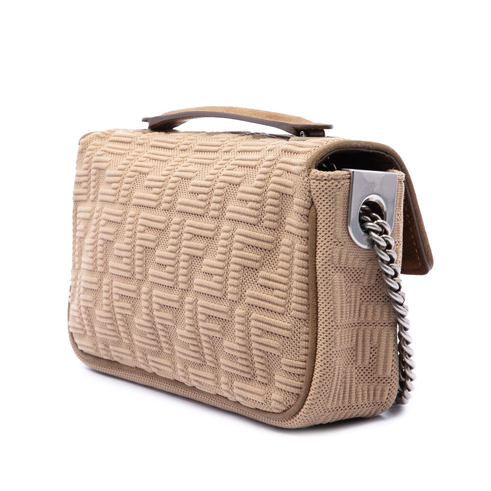 Fendi Zucca Embossed Technical Fabric Chain Midi Baguette - image 2