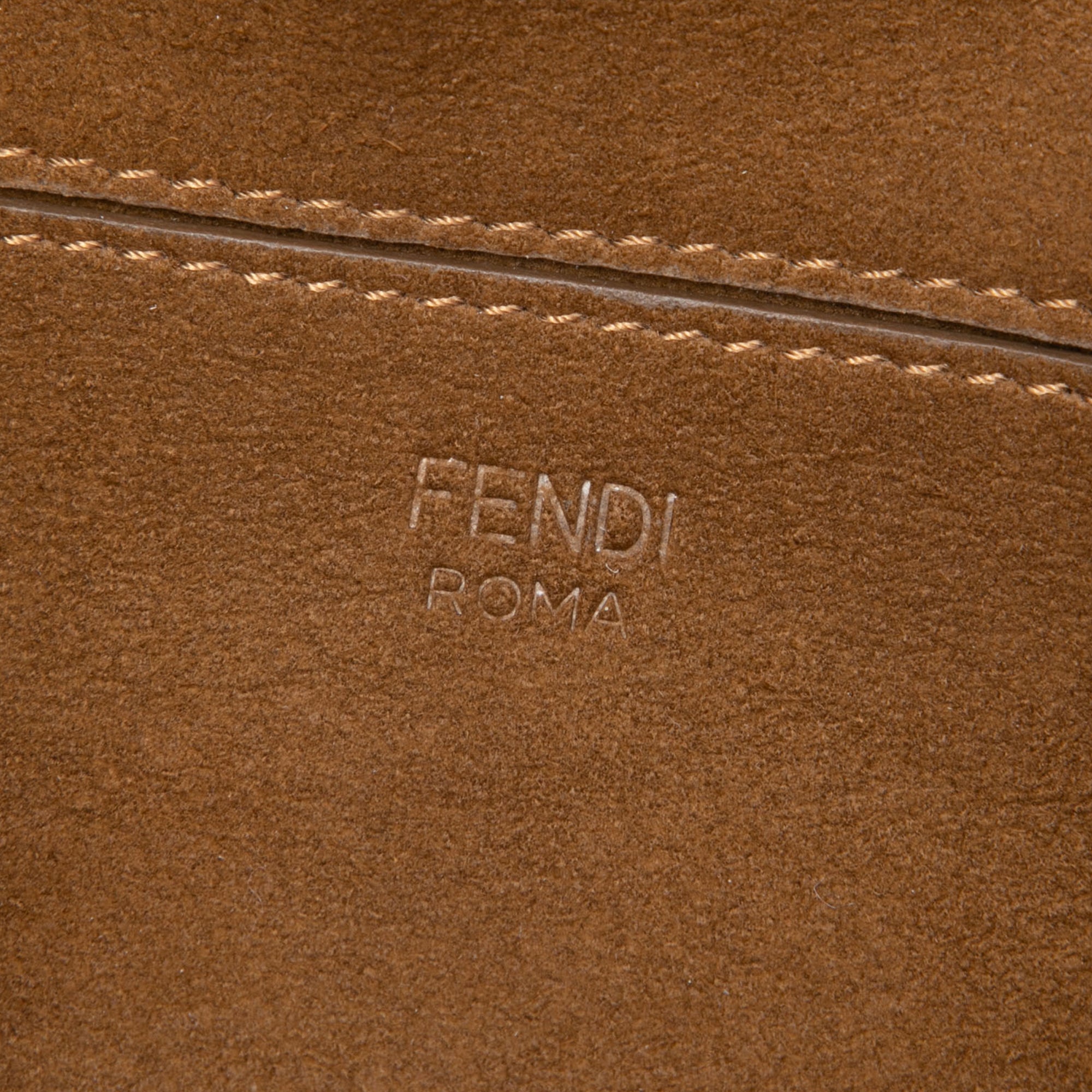 Fendi Zucca Embossed Technical Fabric Chain Midi Baguette - image 5