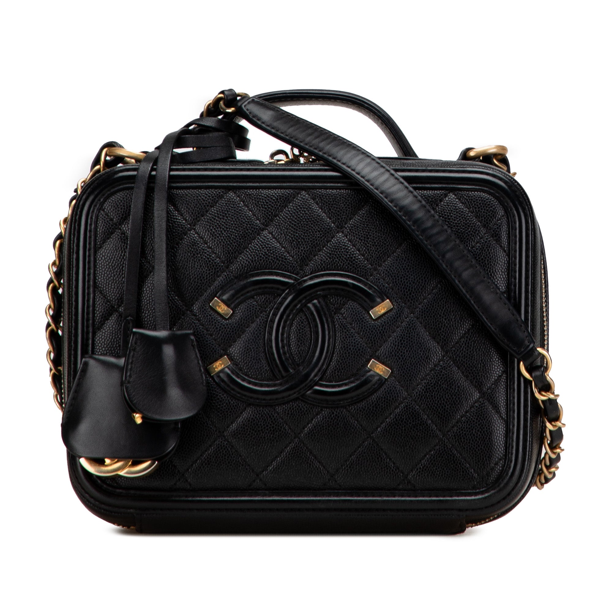 Chanel Medium Caviar CC Filigree Vanity Case - image 1