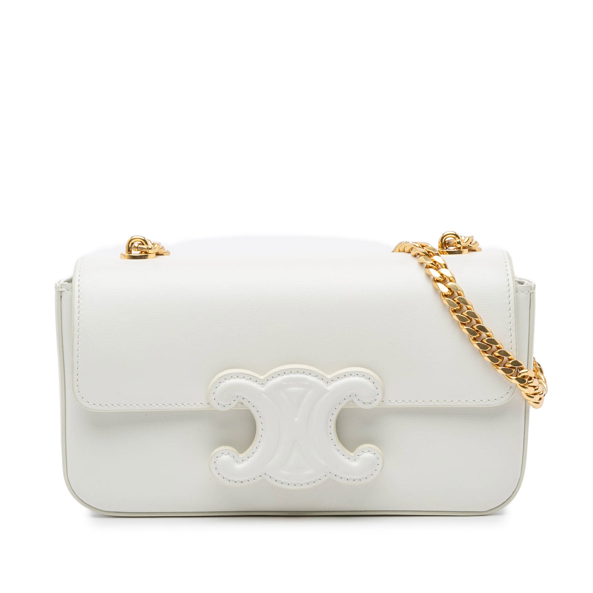 Celine Calfskin Cuir Triomphe Chain Shoulder Bag - image 1