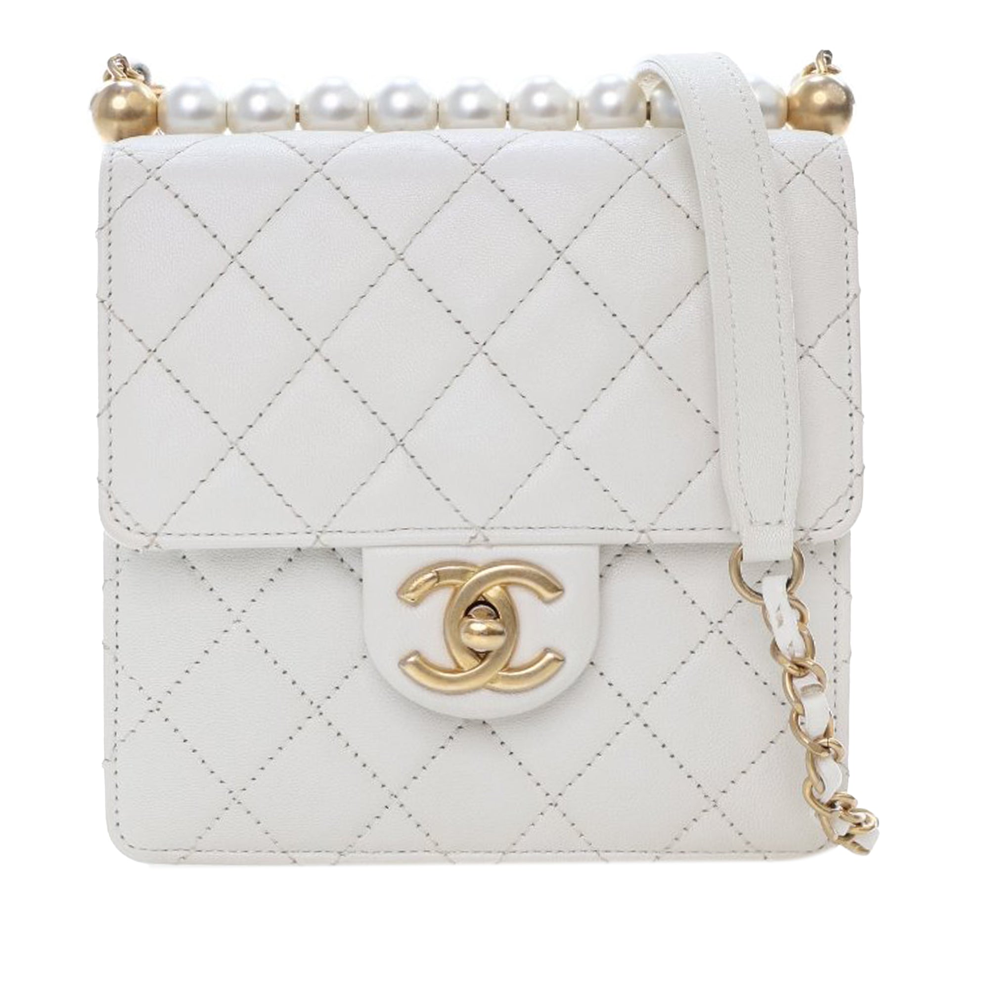 Chanel Small Quilted Lambskin Chic Pearls Flap - image 1