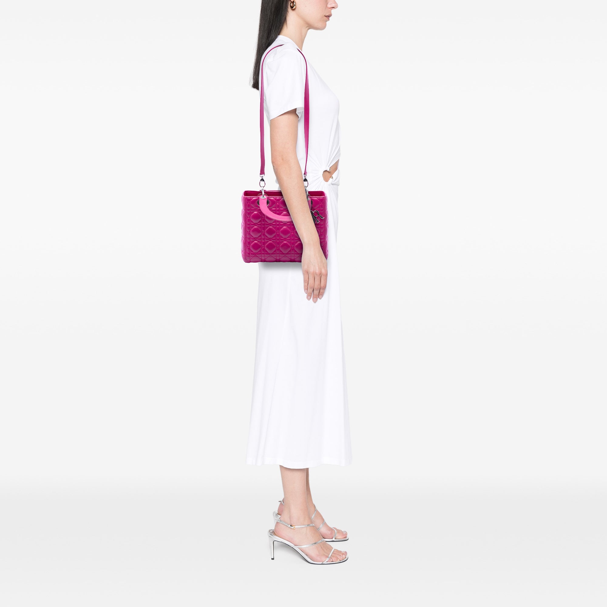 Dior Medium Lambskin Cannage Lady Dior - image 6