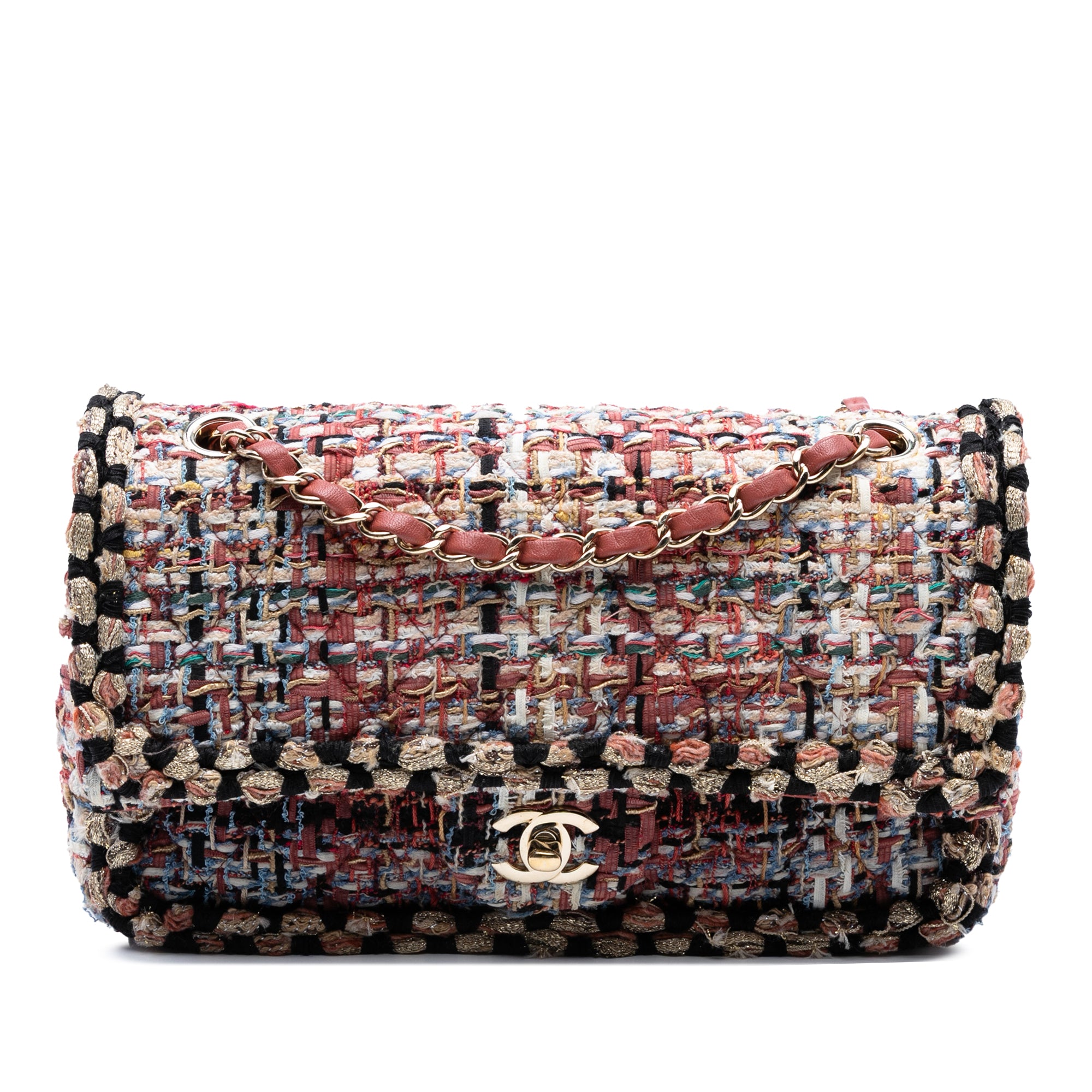 Chanel Medium Classic Tweed Braided Double Flap - image 1