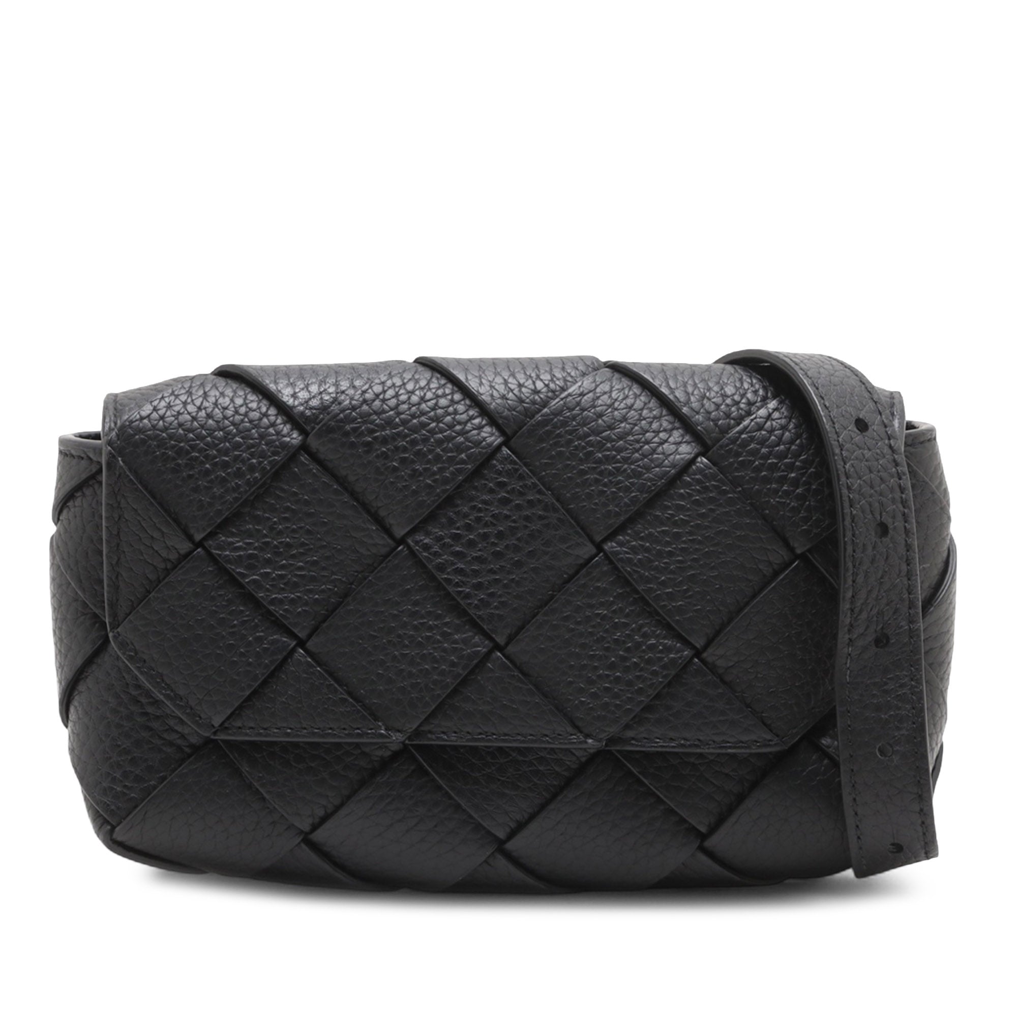 Bottega Veneta Grained Calfskin Intreccio Diago Belt Bag - image 1