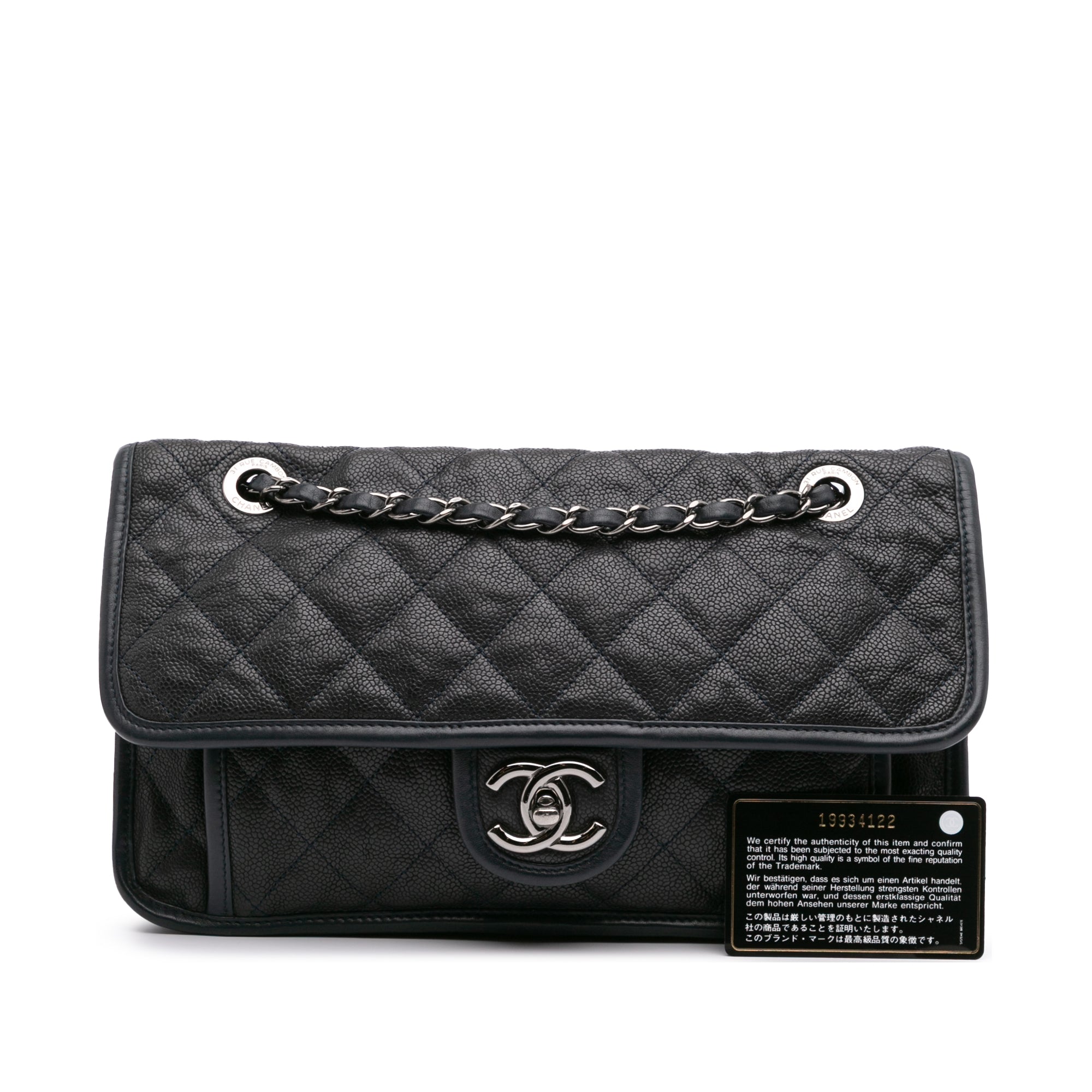 Chanel Medium Quilted Calfskin French Riviera Flap - image 11