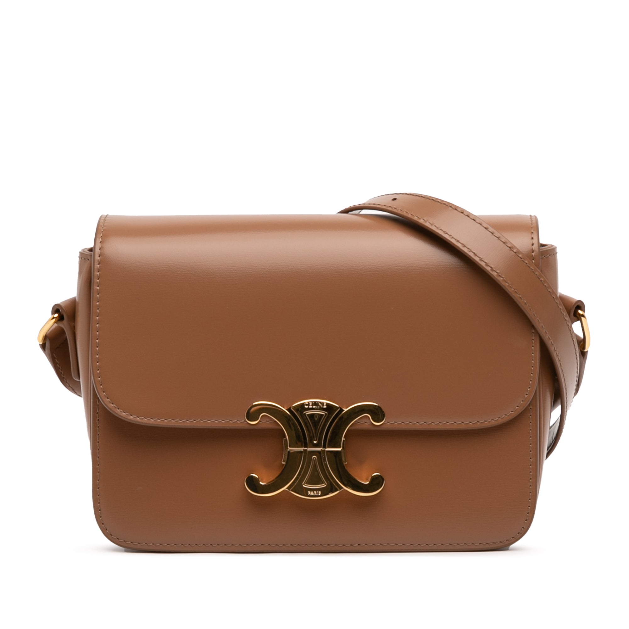 Celine Teen Shiny Calfskin Triomphe Crossbody - image 1