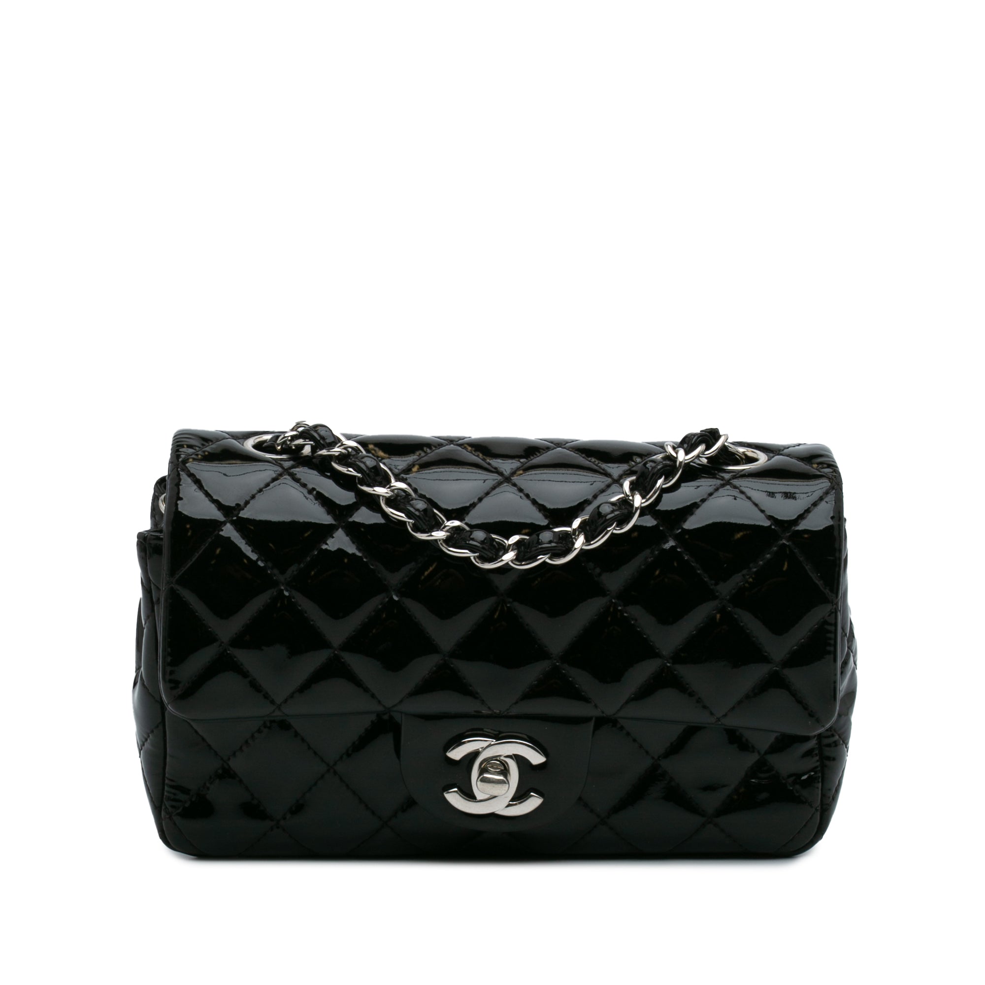 Chanel Mini Rectangular Classic Patent Single Flap - image 1