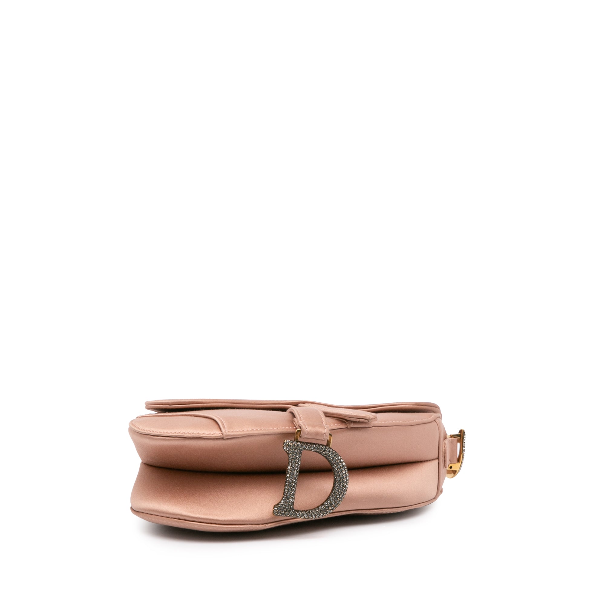 Dior Mini Satin Crystal Embellished Saddle Bag - image 3