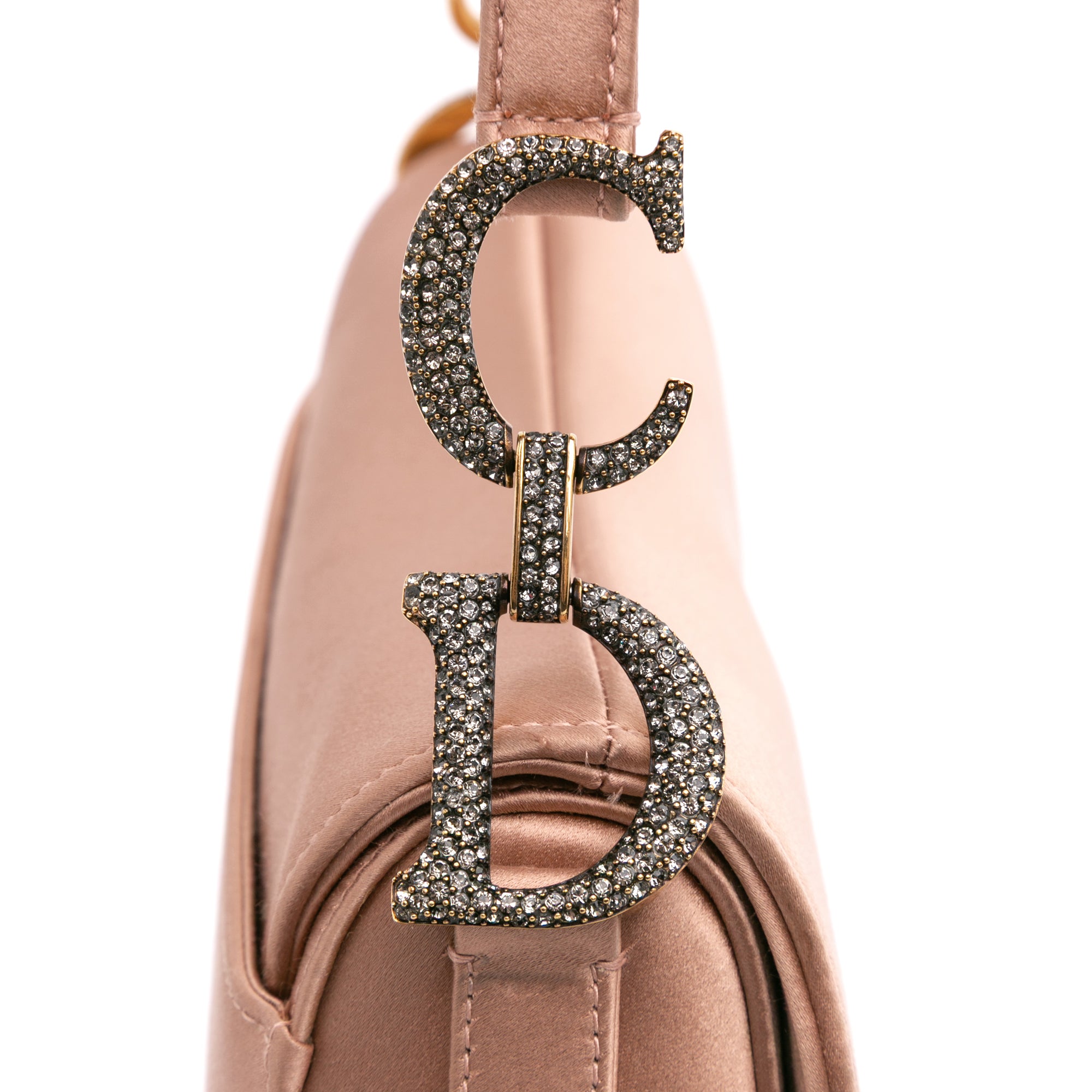Dior Mini Satin Crystal Embellished Saddle Bag - image 6
