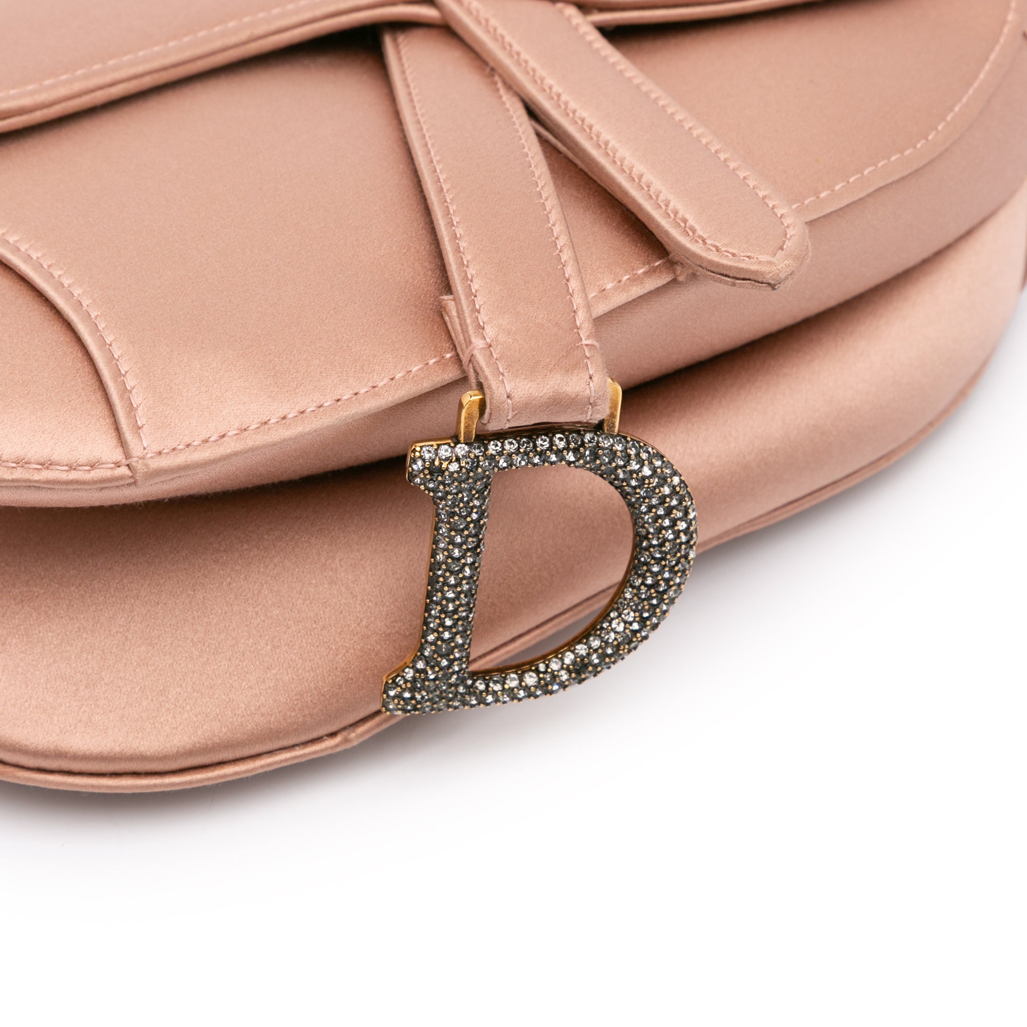 Dior Mini Satin Crystal Embellished Saddle Bag - image 7