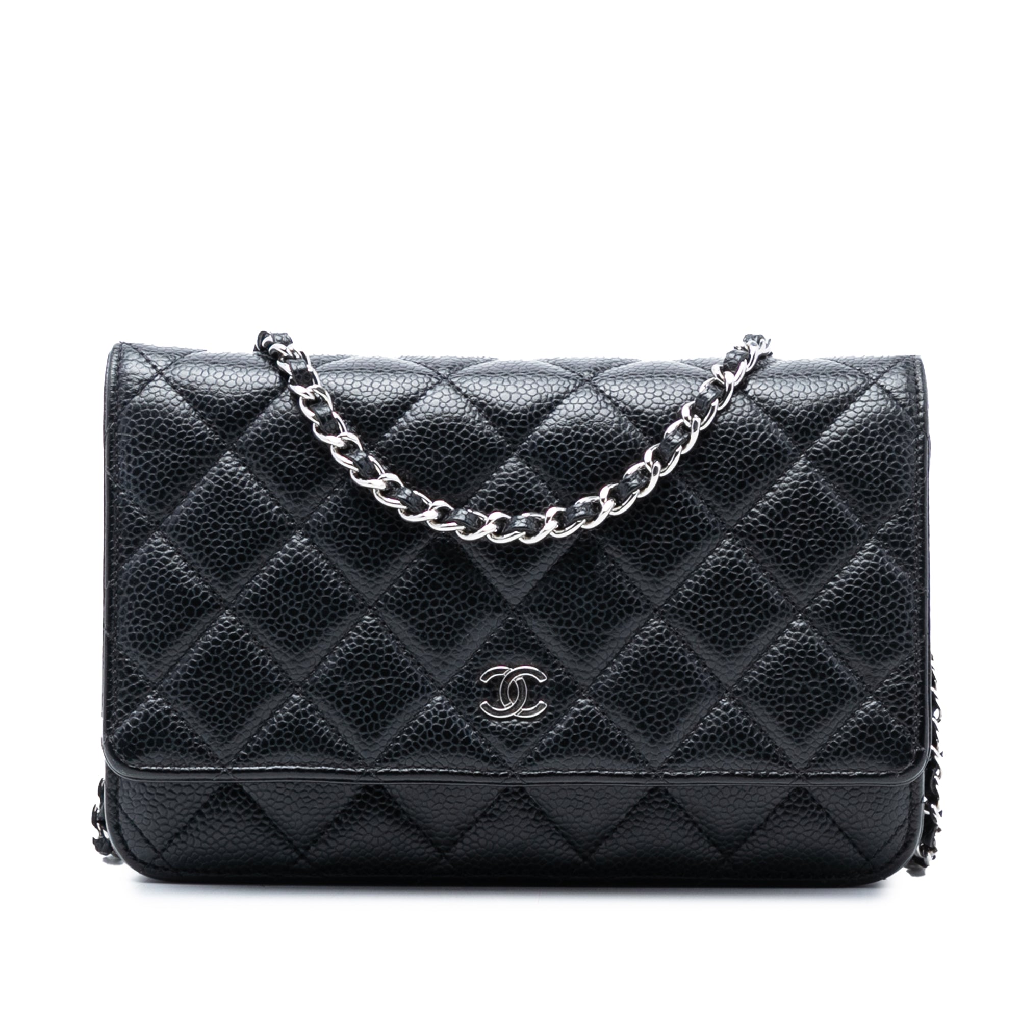 Chanel CC Quilted Caviar Wallet on Chain - image 1
