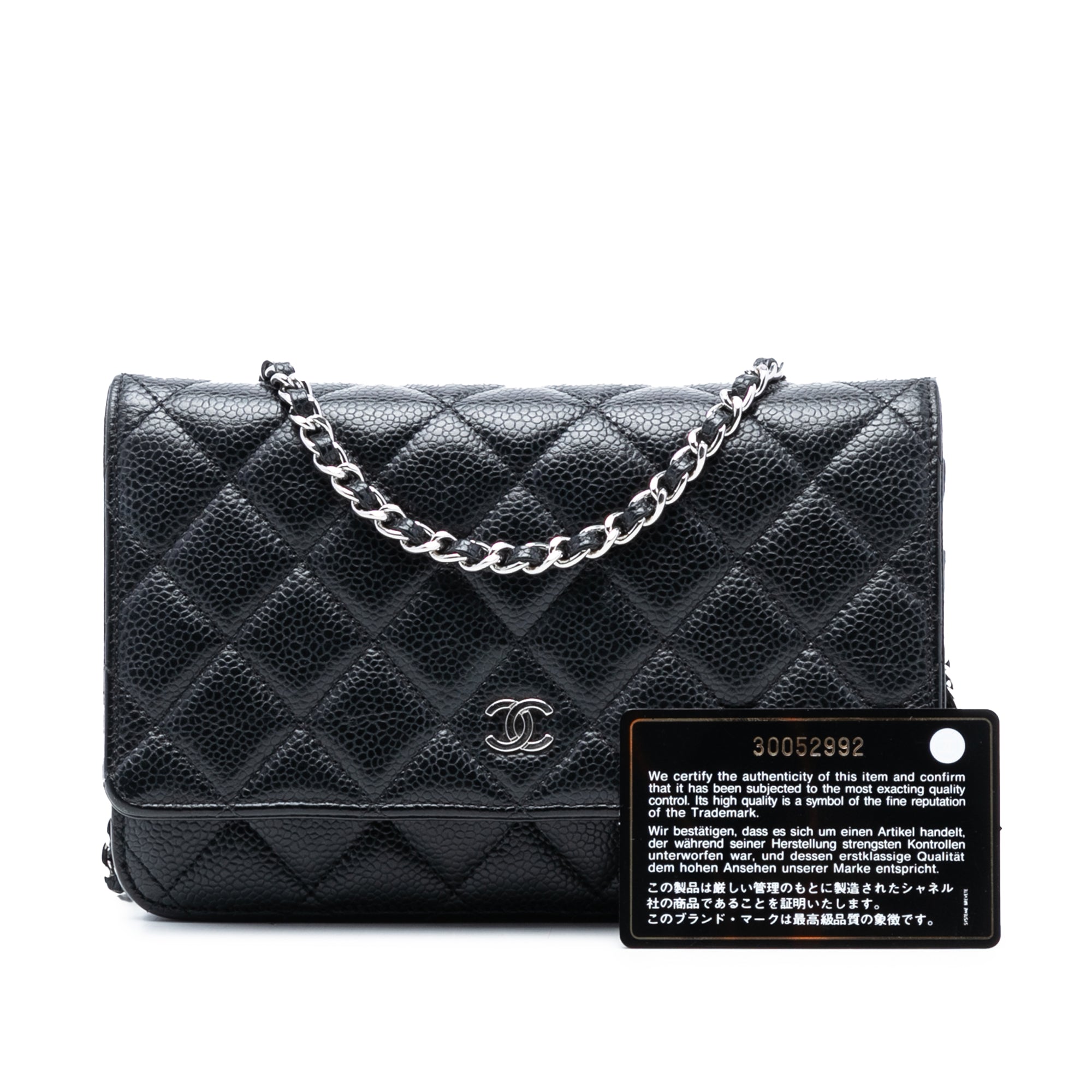 Chanel CC Quilted Caviar Wallet on Chain - image 8