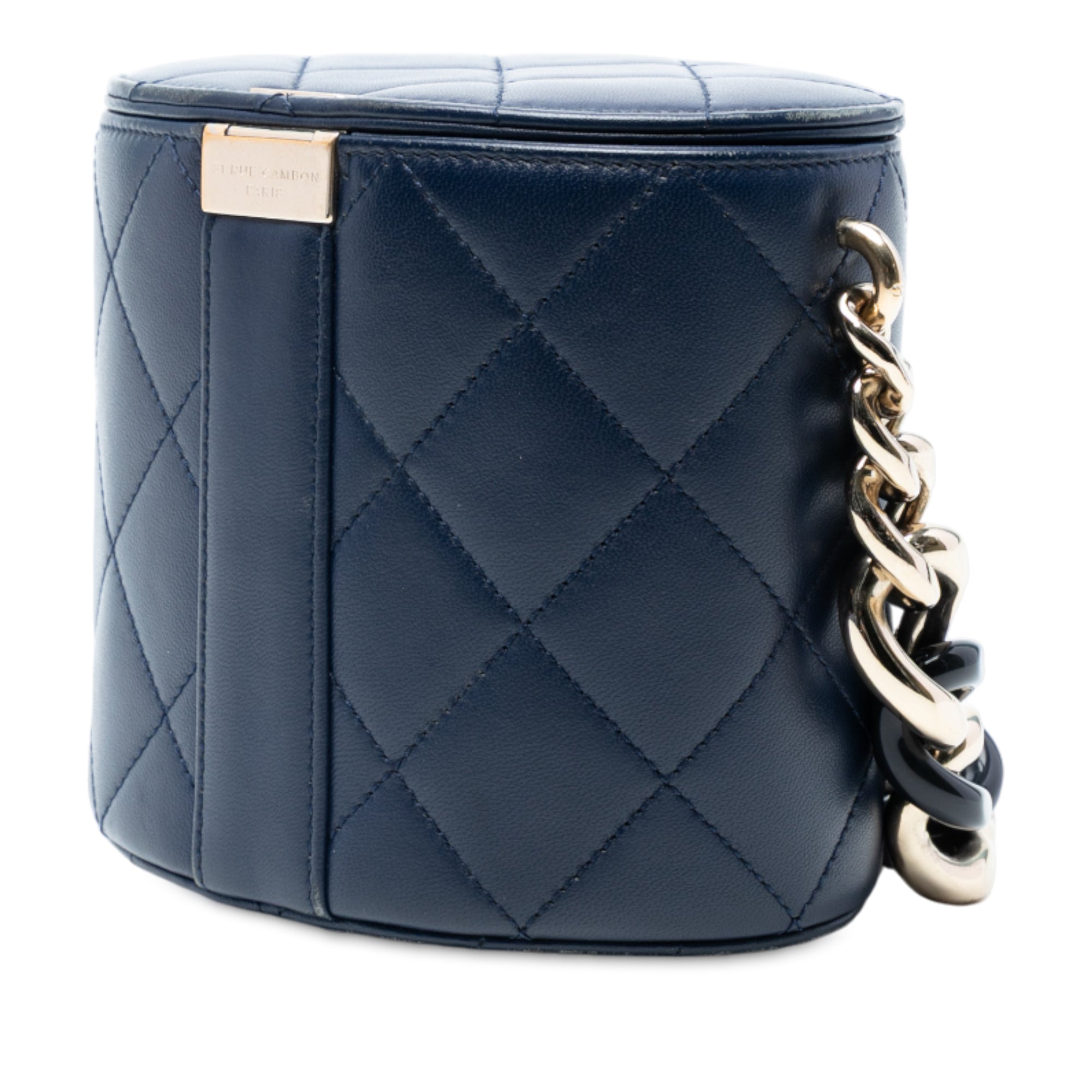 Chanel Small Quilted Lambskin Resin Elegant Chain Tubular Vanity Case - image 2