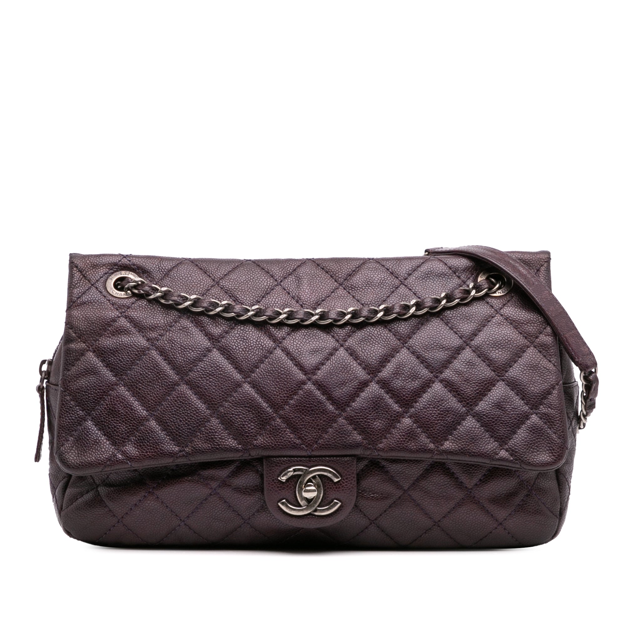 Chanel Jumbo Quilted Iridescent Caviar Easy Flap - image 1