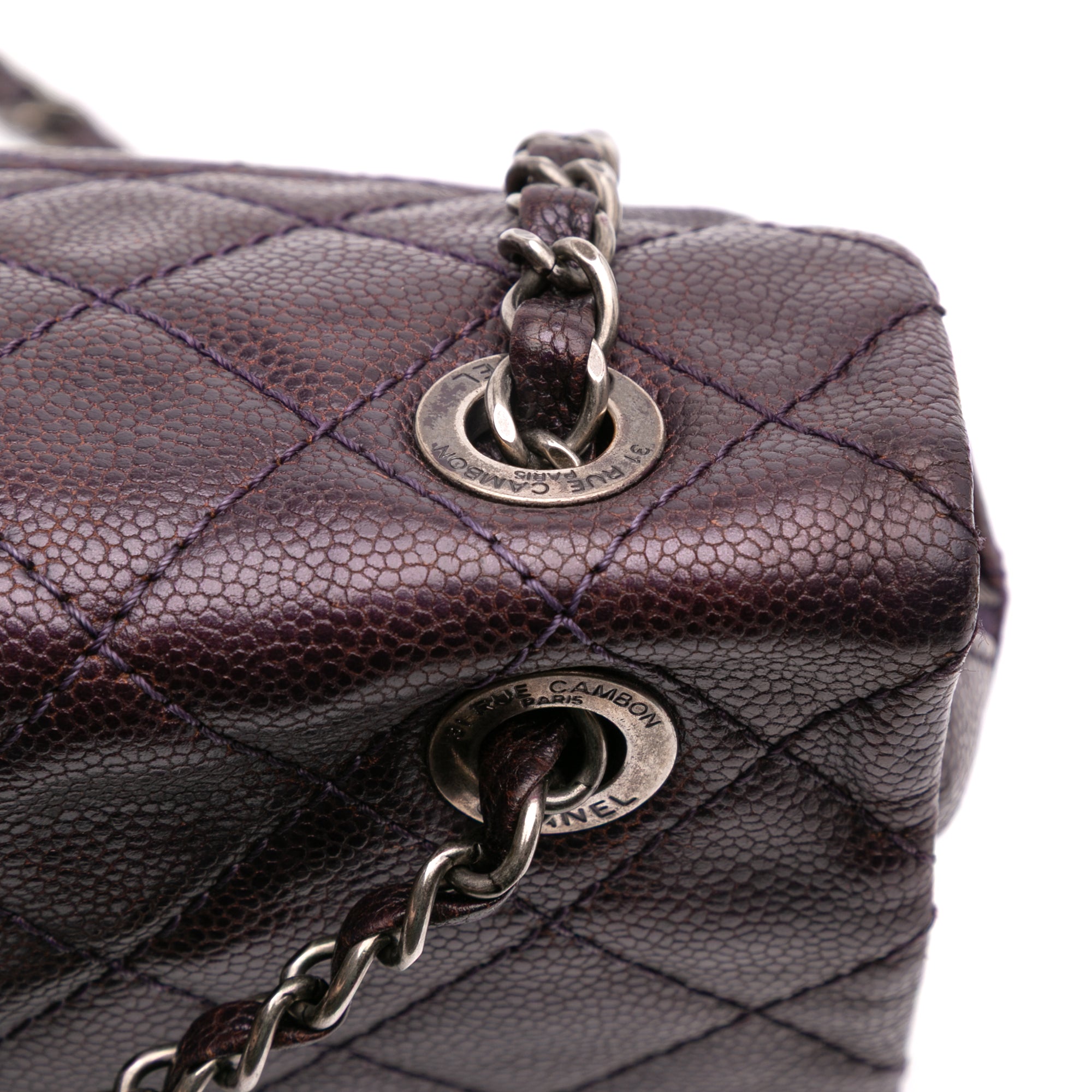 Chanel Jumbo Quilted Iridescent Caviar Easy Flap - image 10