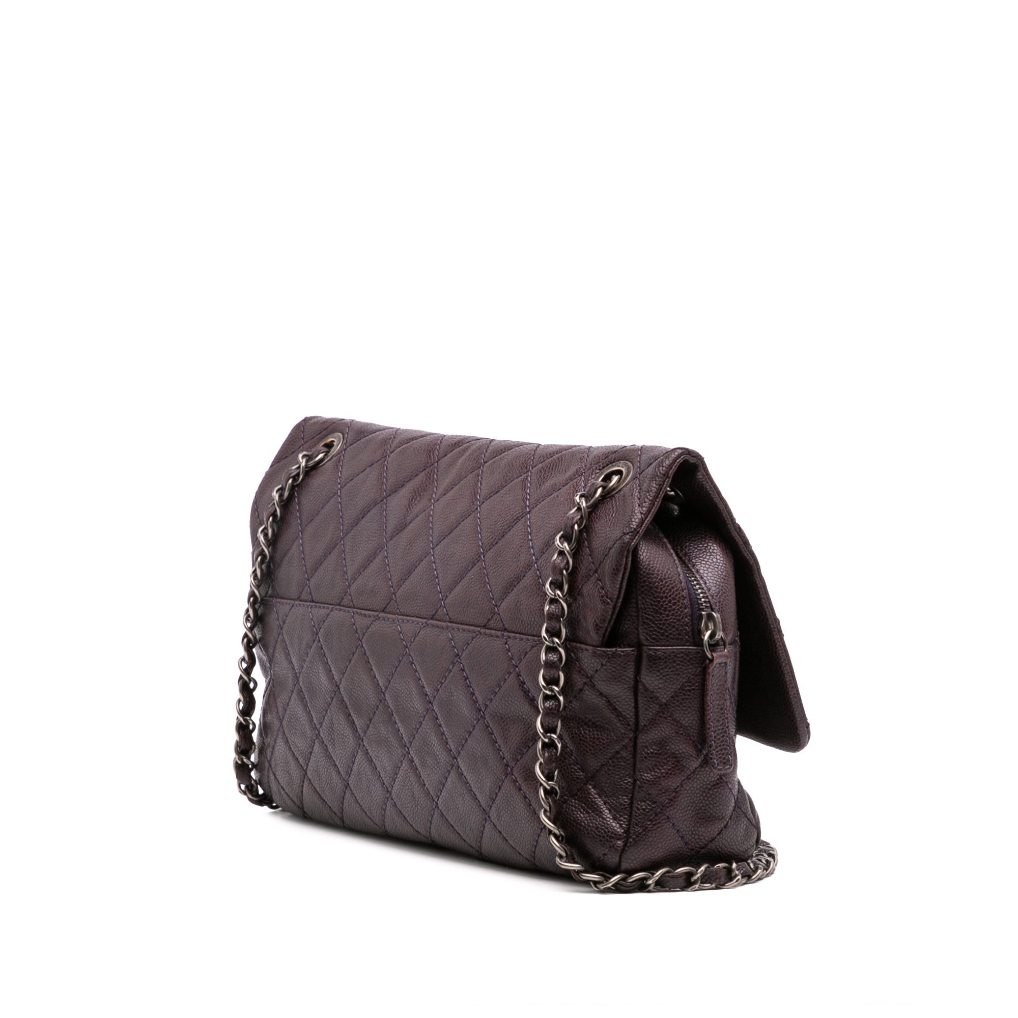Chanel Jumbo Quilted Iridescent Caviar Easy Flap - image 2