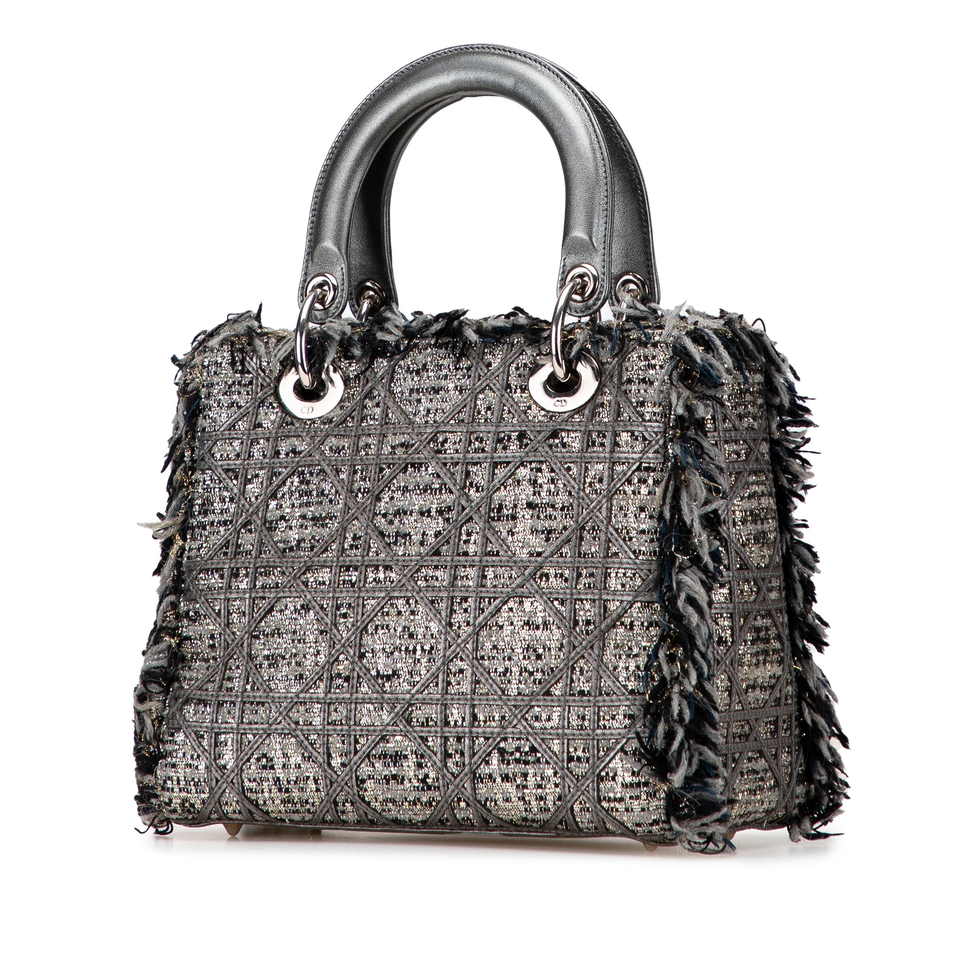 Dior Medium Tweed Cannage Fringe Lady Dior - image 2