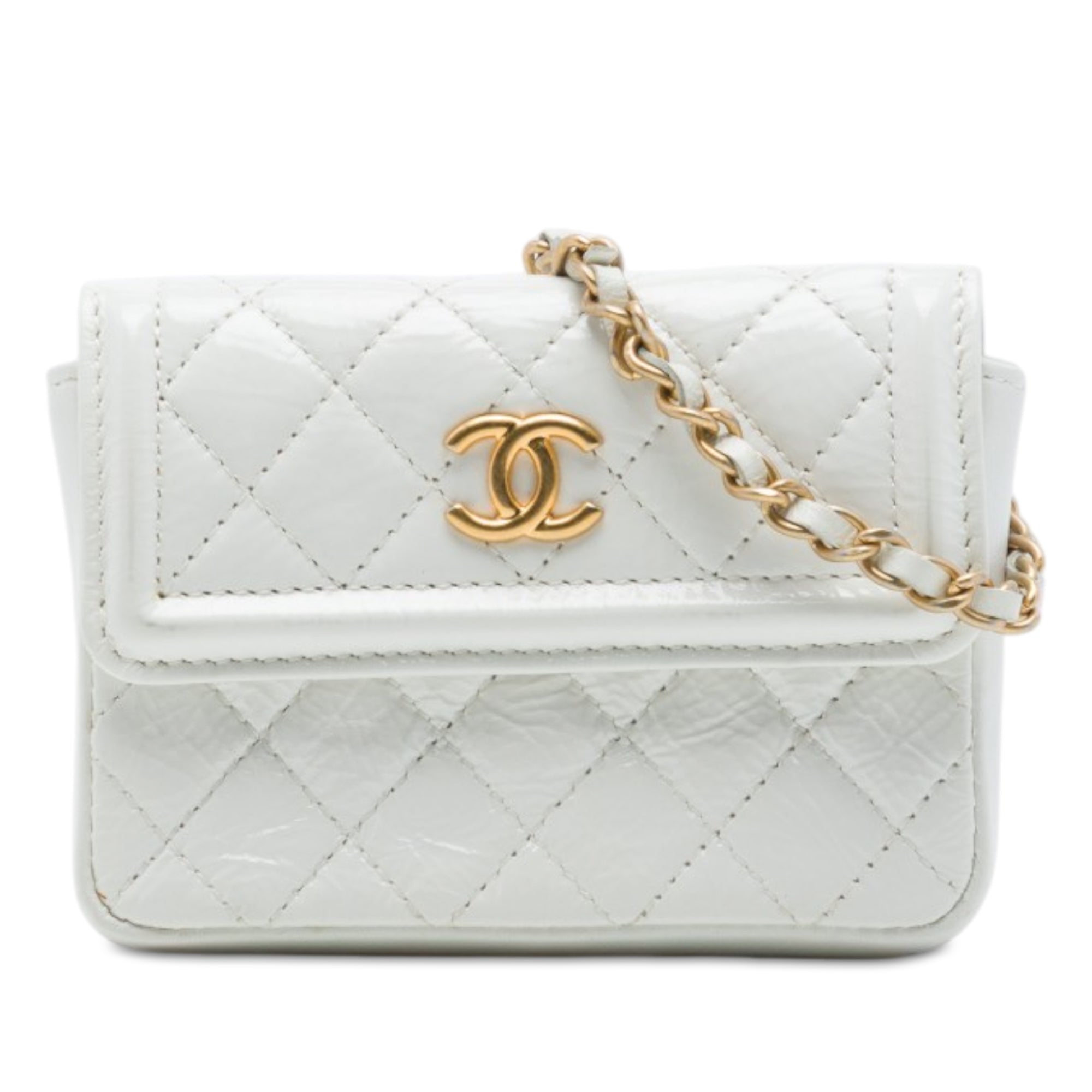 Chanel CC Quilted Shiny Aged Calfskin Waist Bag - image 1