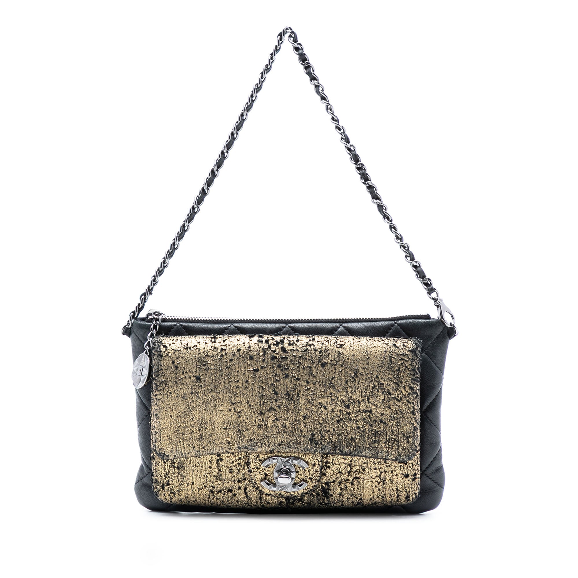 Chanel Metallic and Quilted Lambskin Mineral Nights Clutch On Chain - image 1
