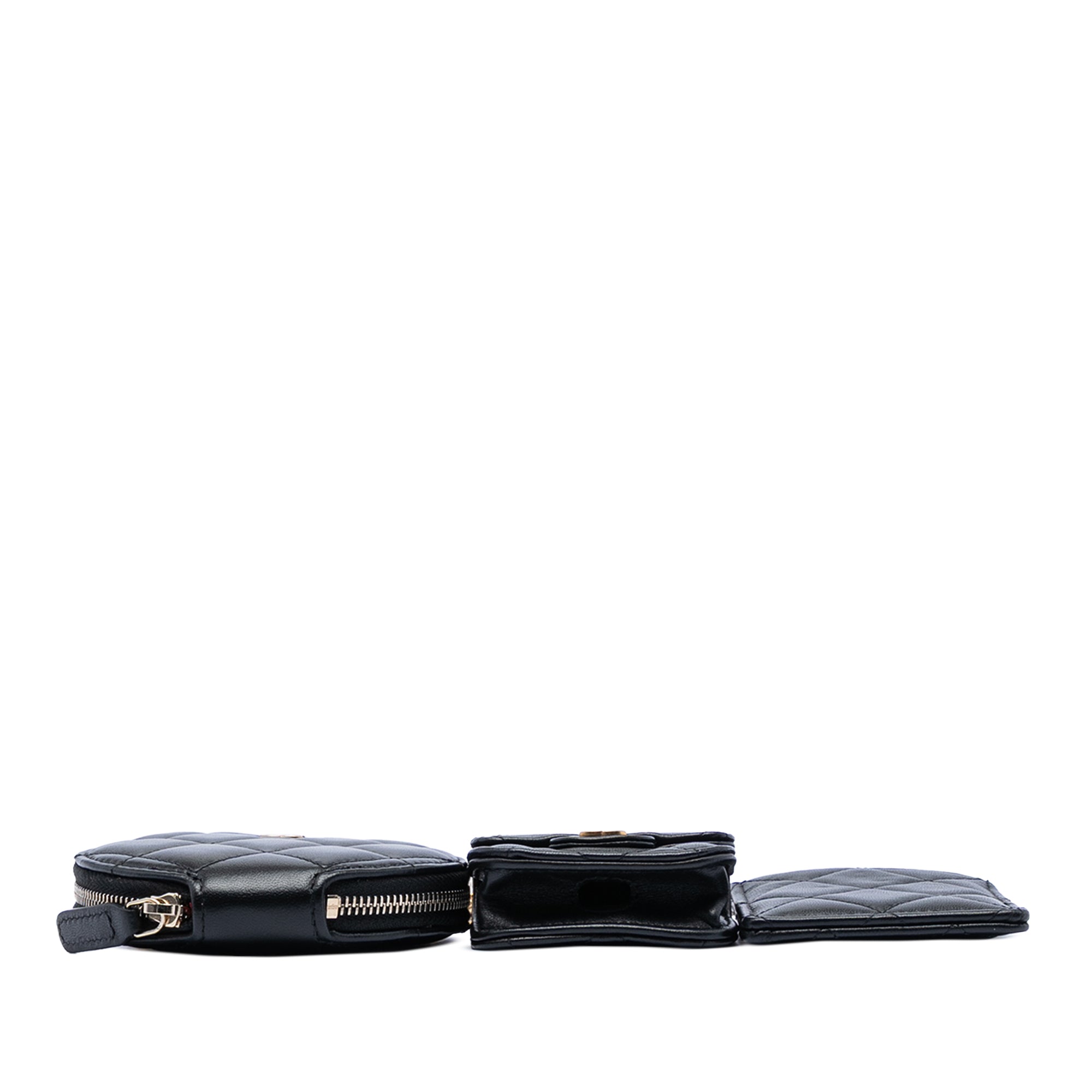 Chanel Quilted Lambskin Pearl Crown CC Wristlet Multi Pouches - image 3