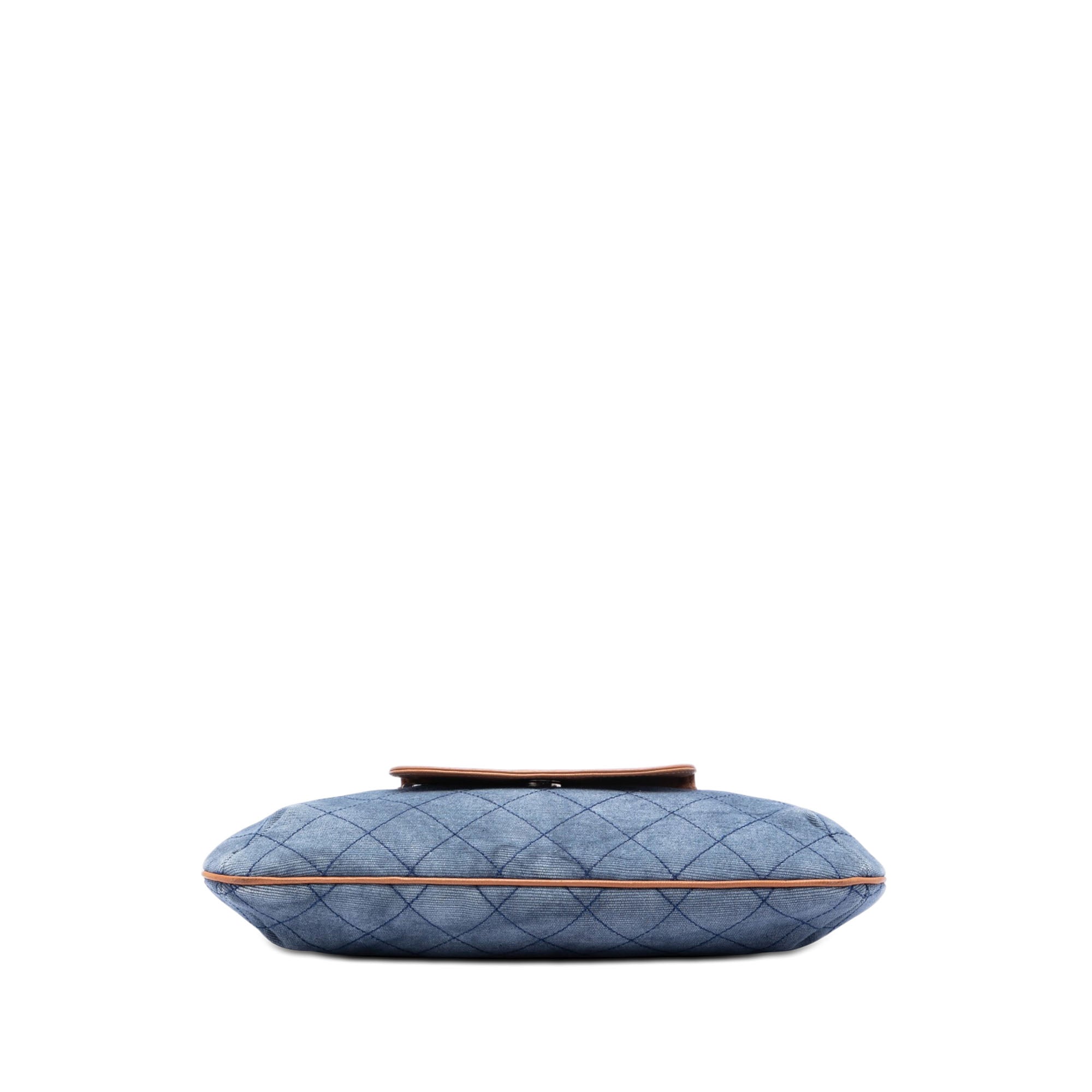 Chanel CC Quilted Denim Foldover Clutch - image 3