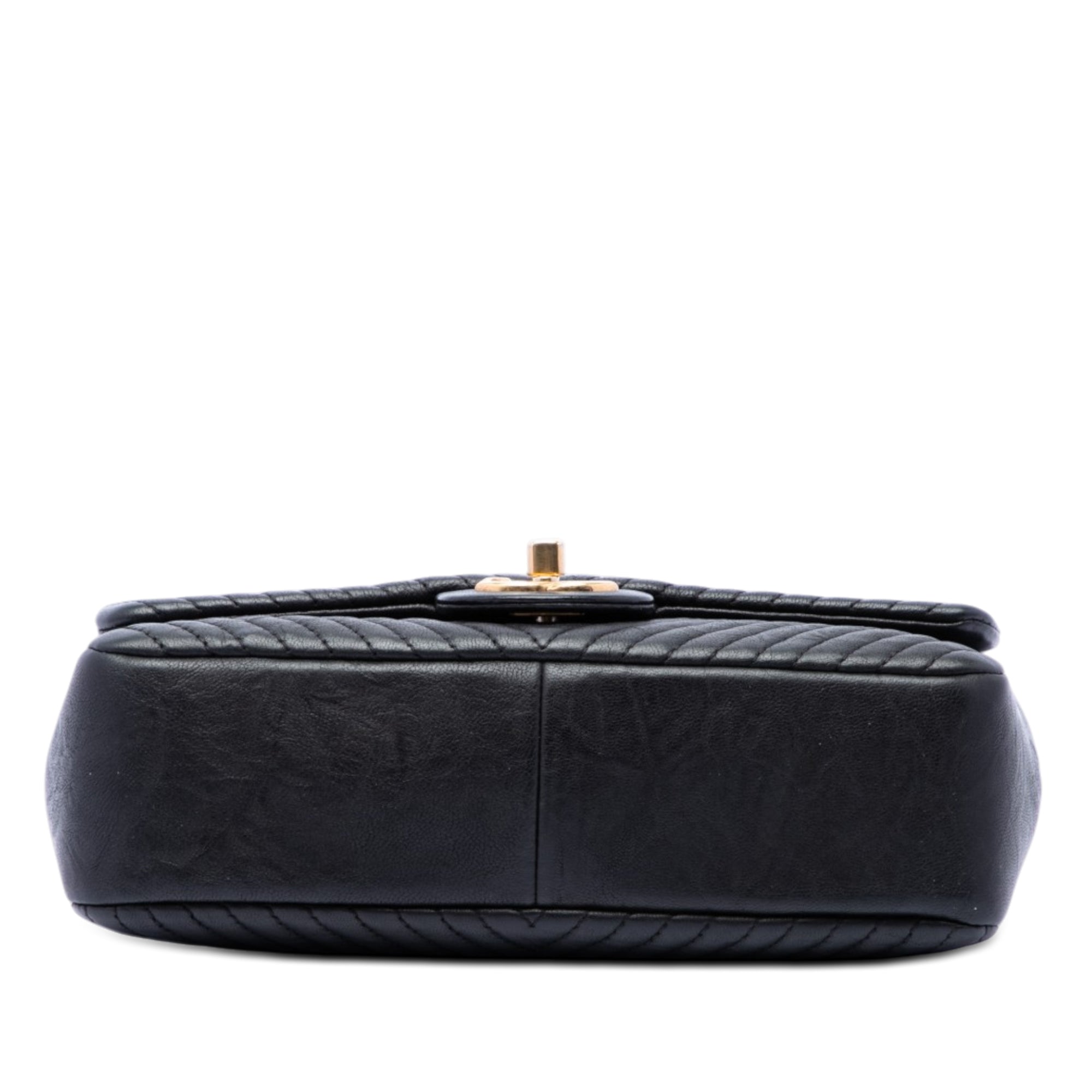 Chanel Small Chevron Wrinkled Calfskin Medallion Charm Surpique Flap - image 3