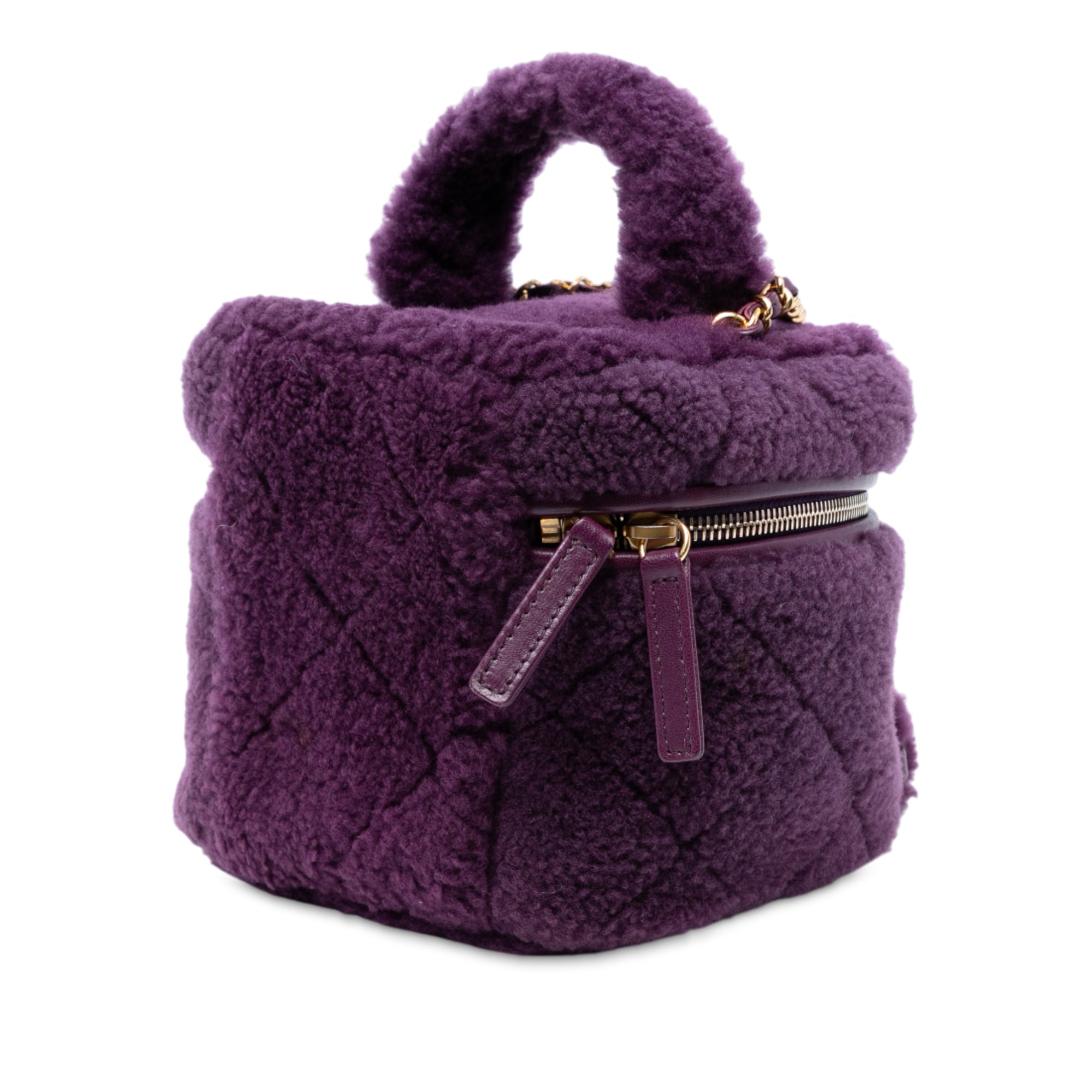 Chanel Small Quilted Shearling Vanity Case - image 2
