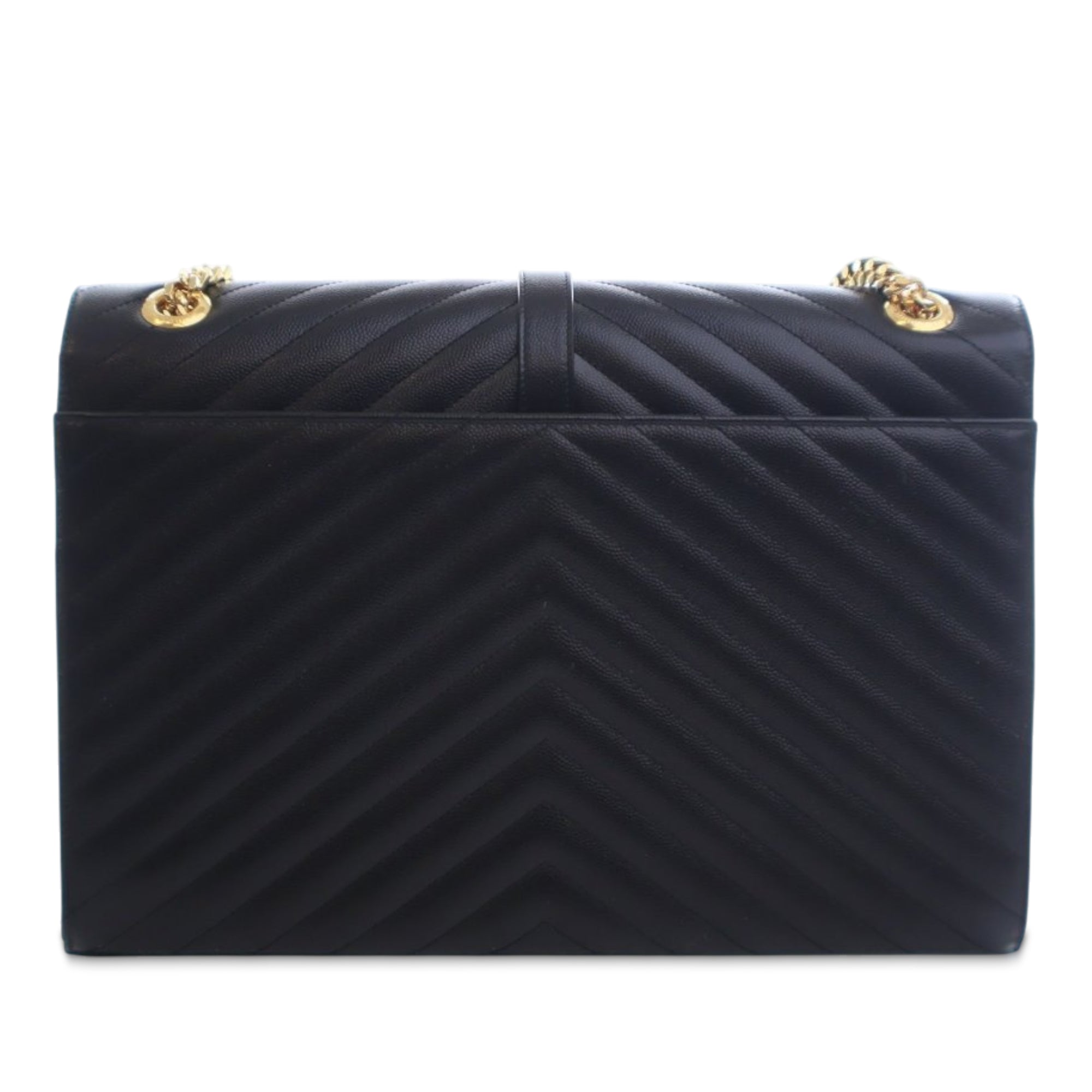 Saint Laurent Large Chevron Grain de Poudre Monogram Envelope Bag - image 3