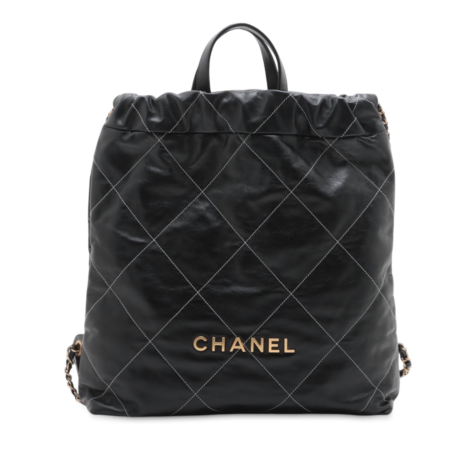 Chanel Large Quilted Shiny Calfskin 22 Backpack - image 1