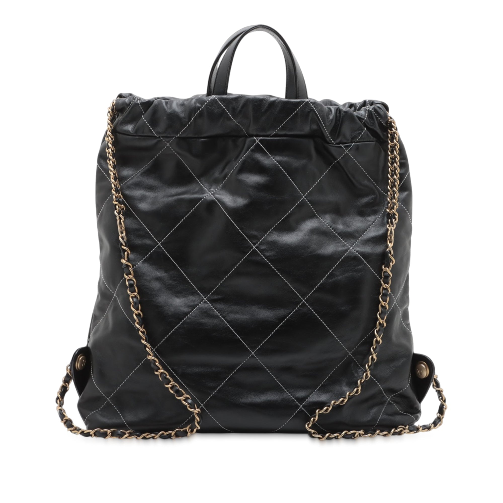 Chanel Large Quilted Shiny Calfskin 22 Backpack - image 2