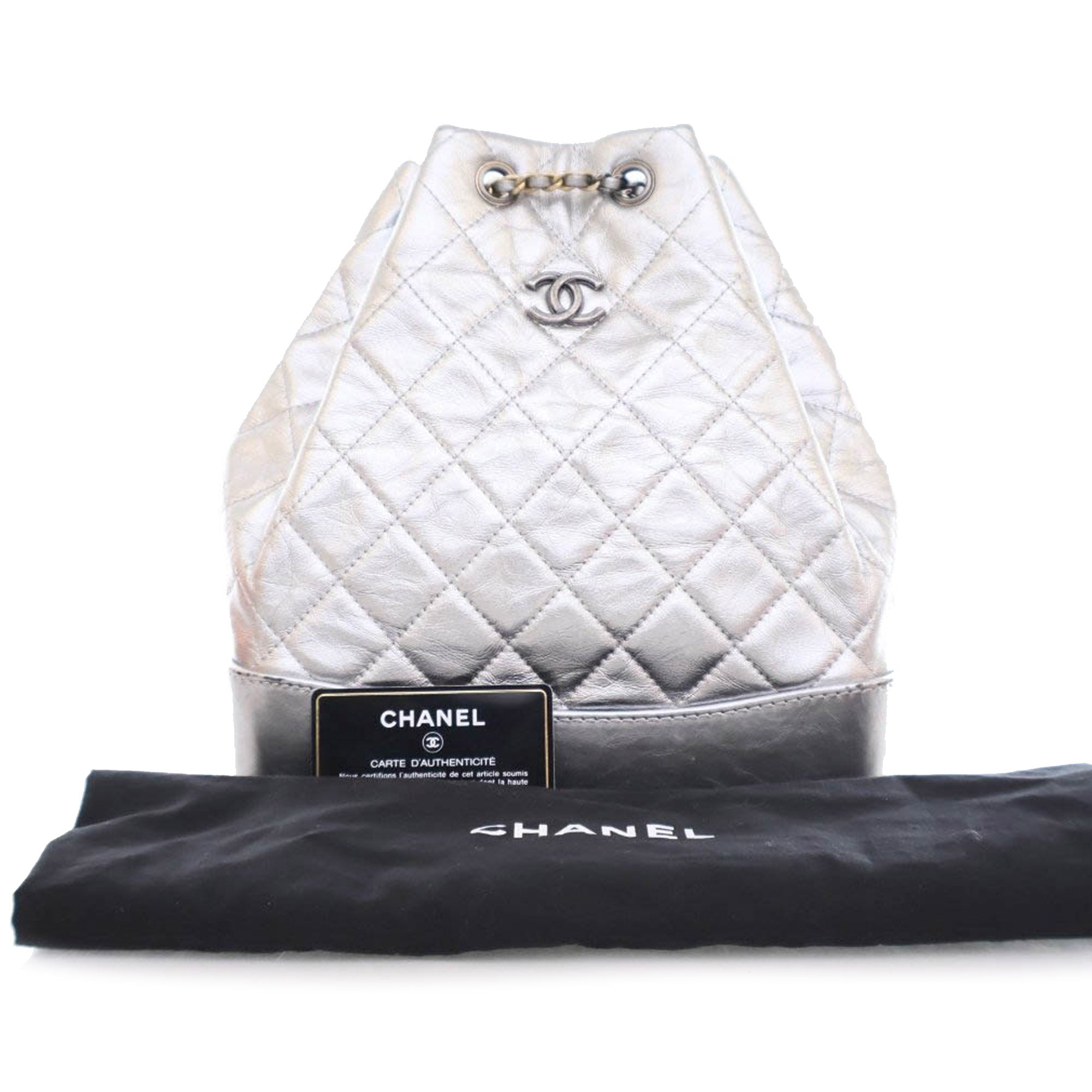 Chanel Crumpled Metallic Calfskin Gabrielle Backpack - image 15