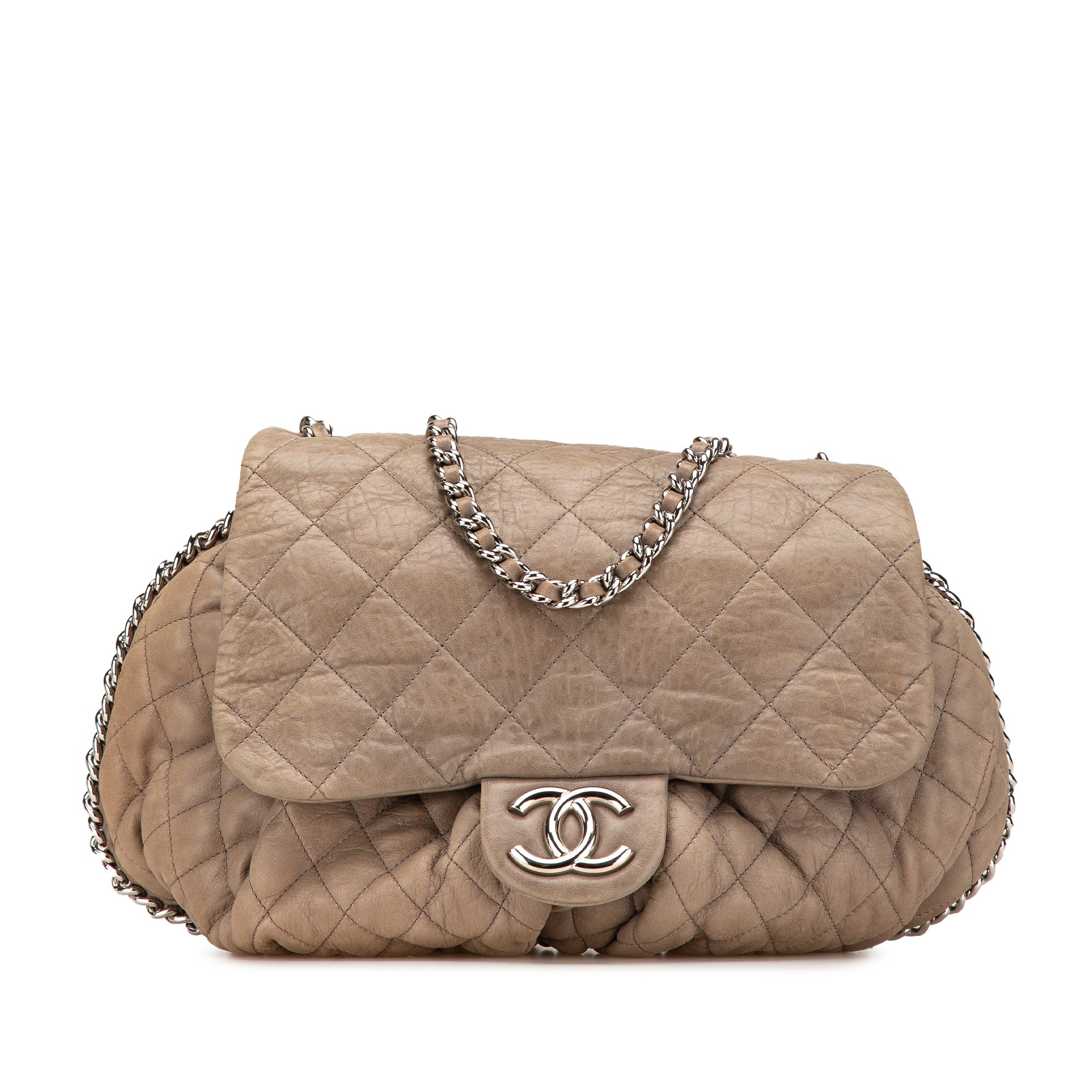 Chanel Large Washed Lambskin Chain Around Flap - image 1