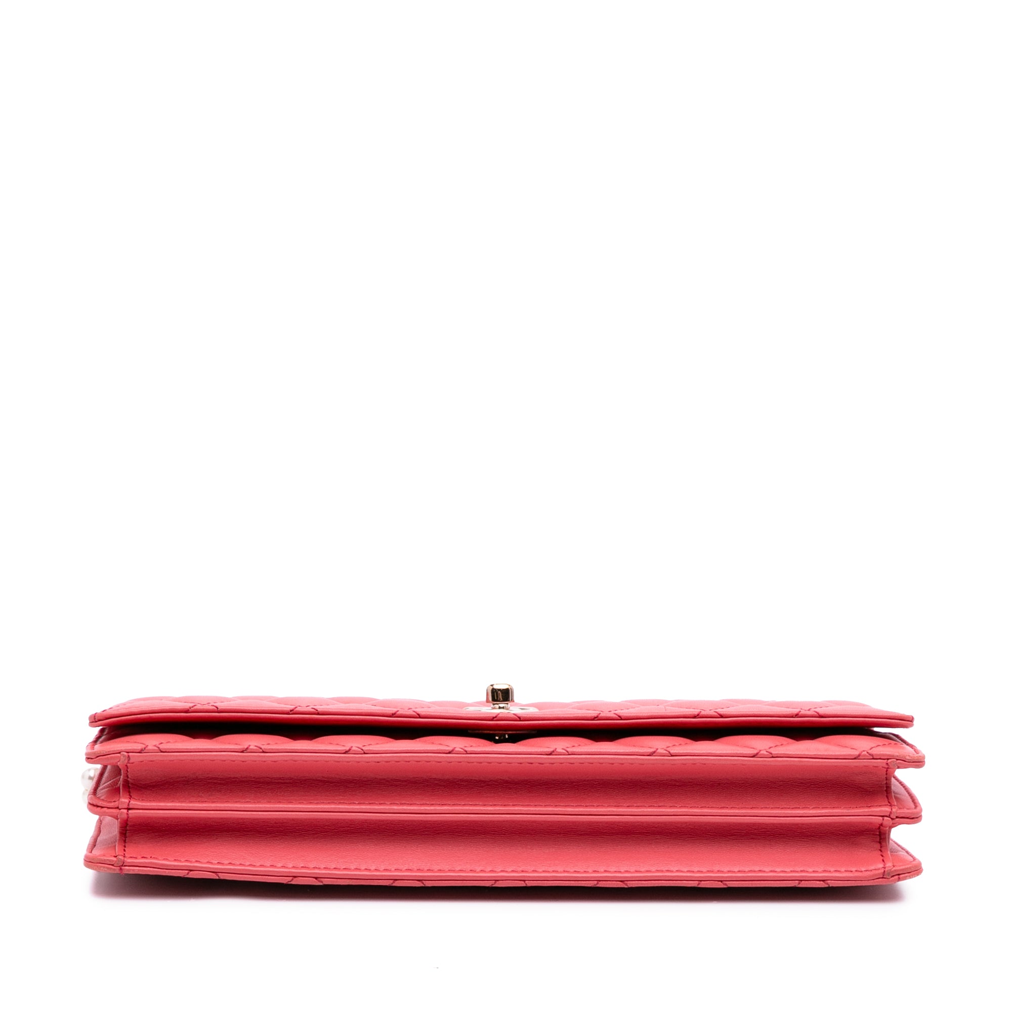 Chanel Quilted Lambskin Pearl Chain East West Single Flap - image 3