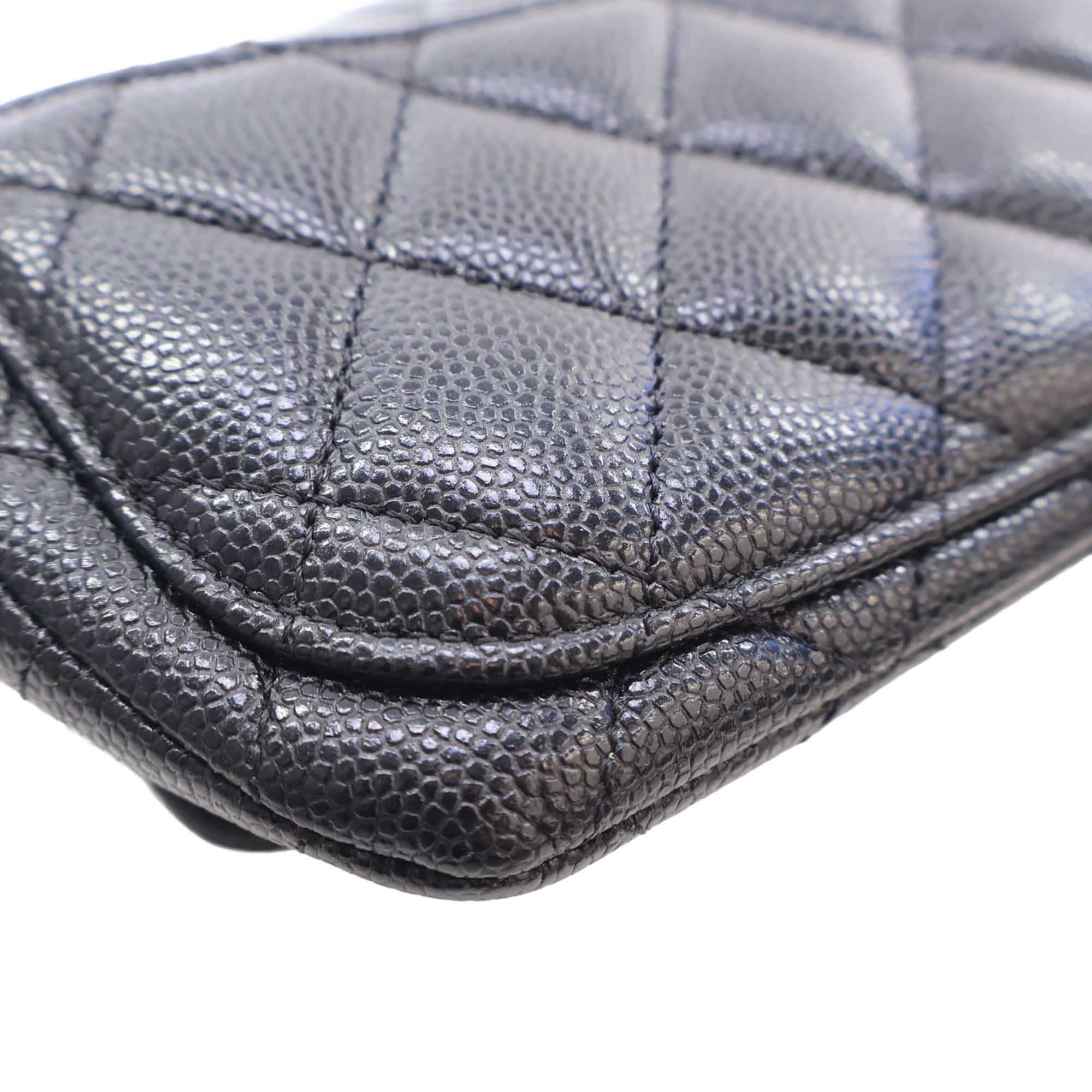 Chanel CC Quilted Caviar Sunglasses Case with Chain - image 10