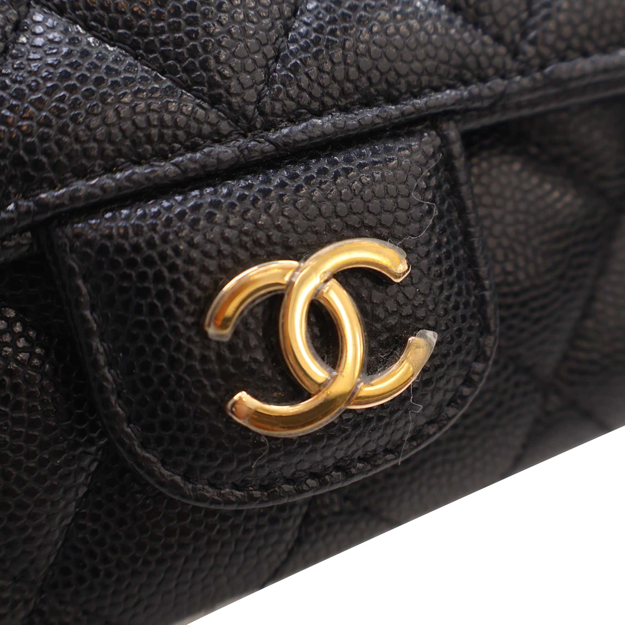 Chanel CC Quilted Caviar Sunglasses Case with Chain - image 11