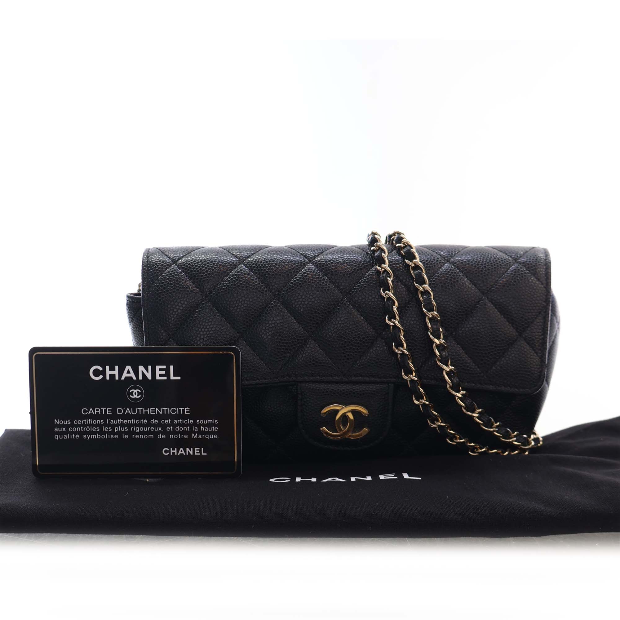 Chanel CC Quilted Caviar Sunglasses Case with Chain - image 14