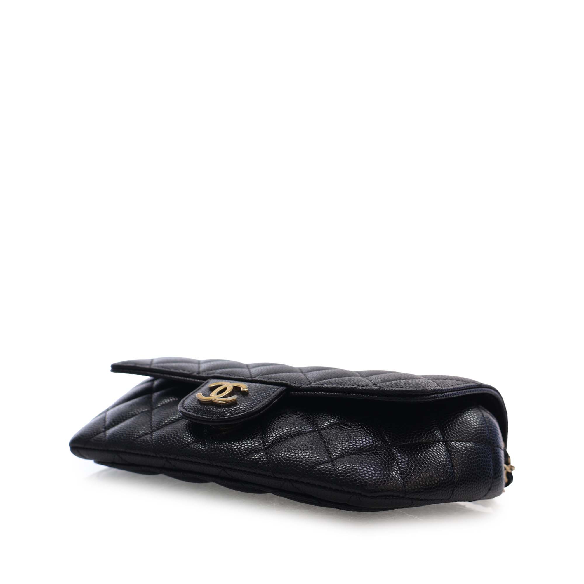 Chanel CC Quilted Caviar Sunglasses Case with Chain - image 6