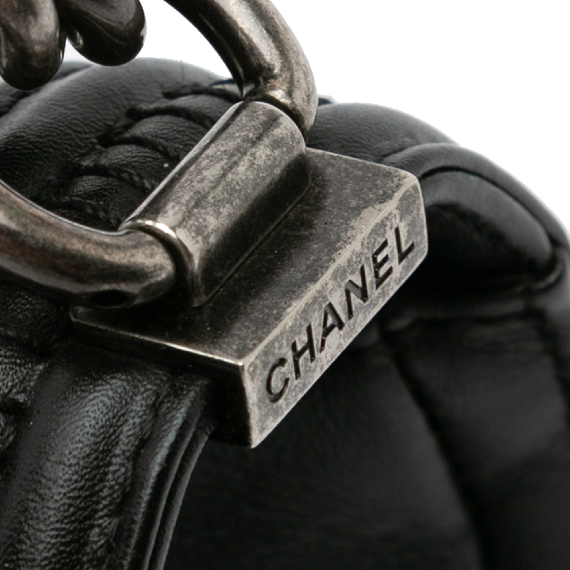 Chanel Old Medium Bicolor Woven Calfskin Boy Flap - image 10