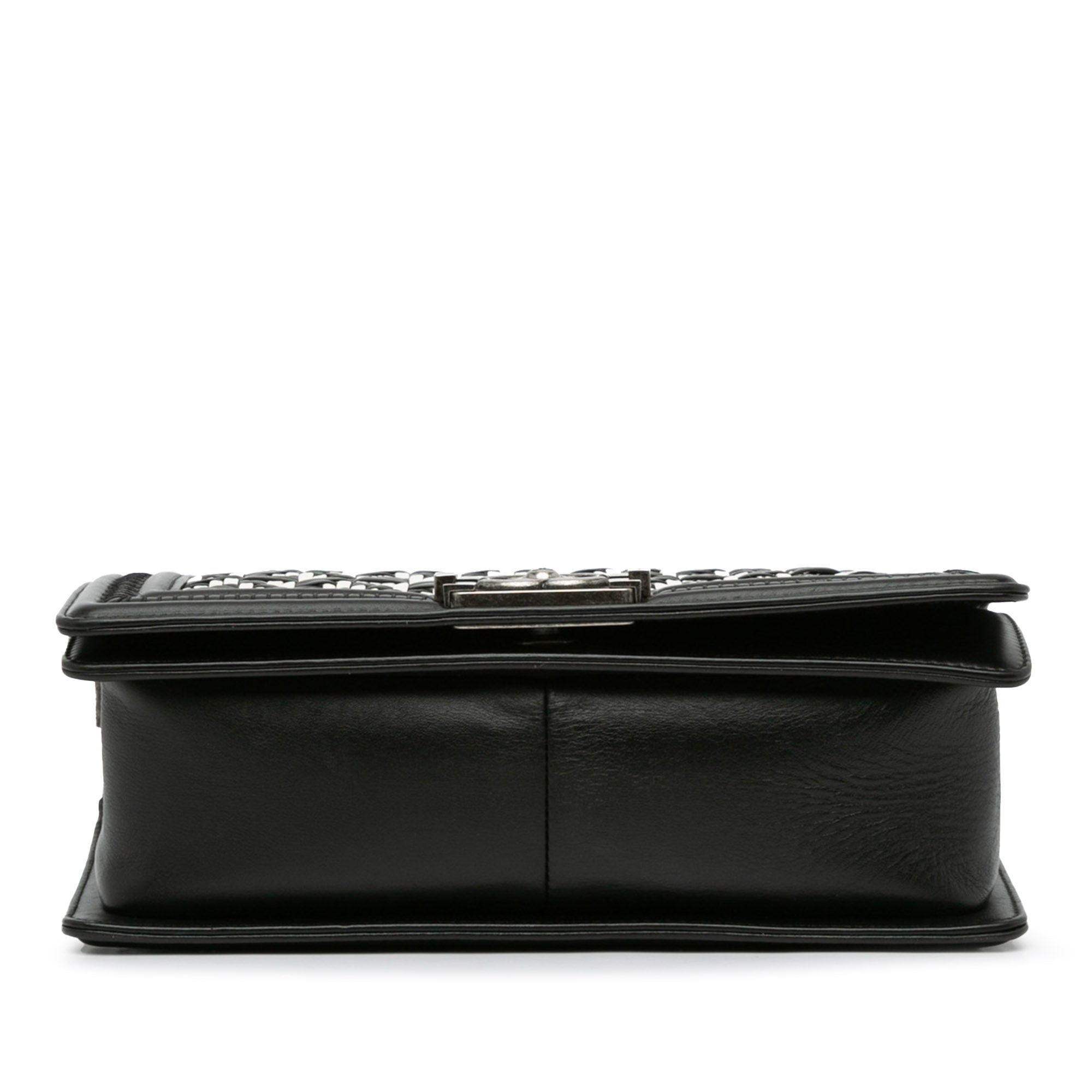 Chanel Old Medium Bicolor Woven Calfskin Boy Flap - image 4