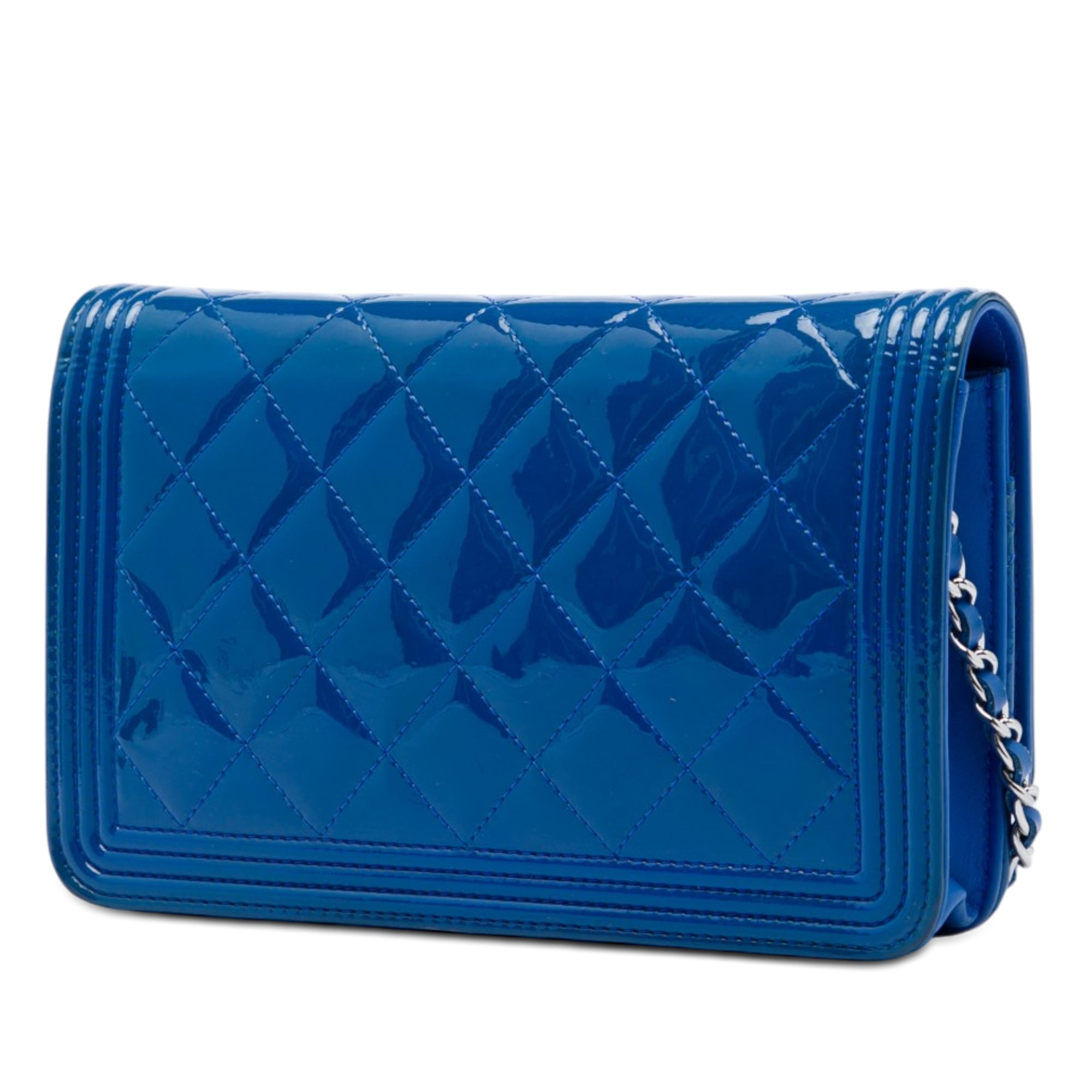 Chanel Quilted Patent Boy Wallet on Chain - image 2