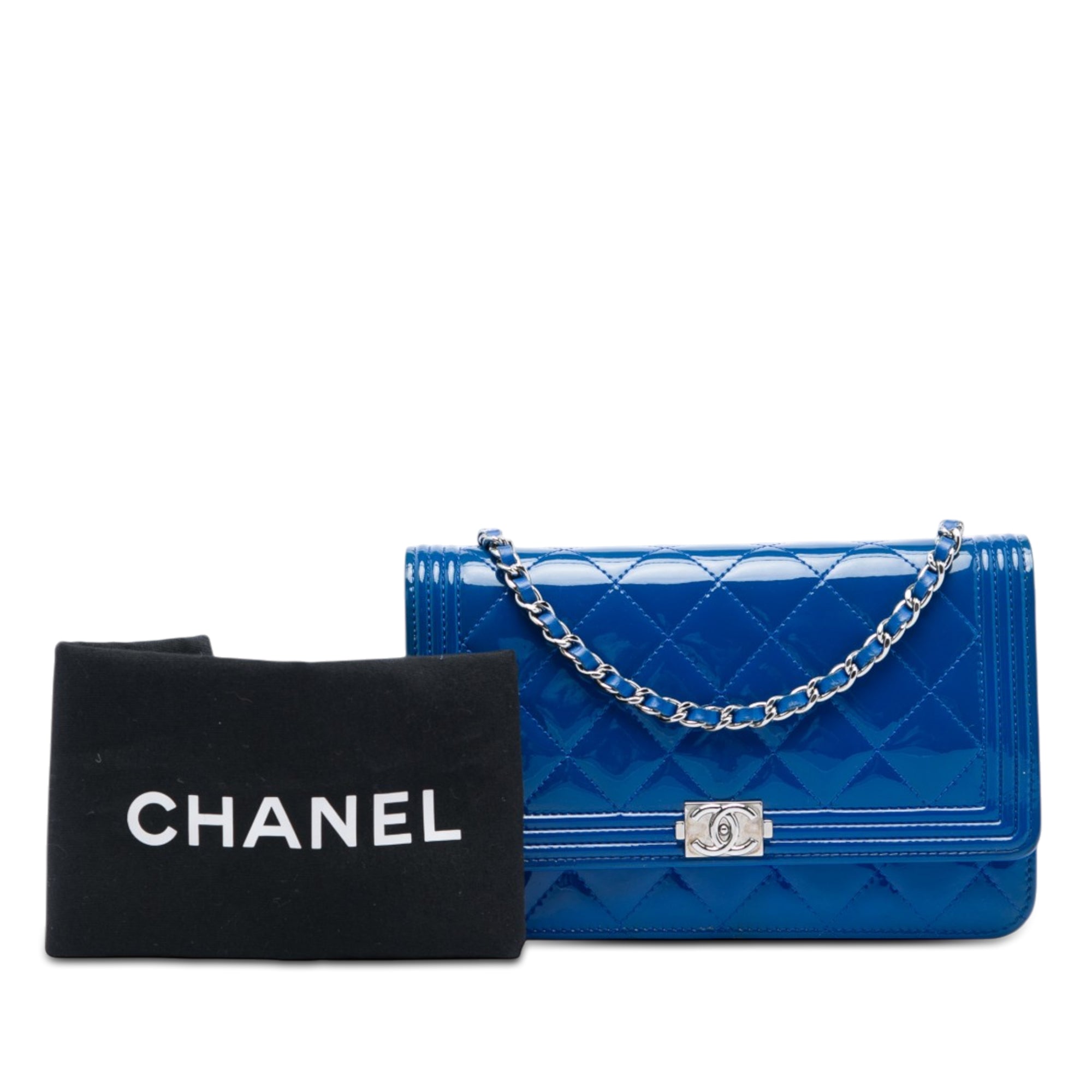 Chanel Quilted Patent Boy Wallet on Chain - image 7