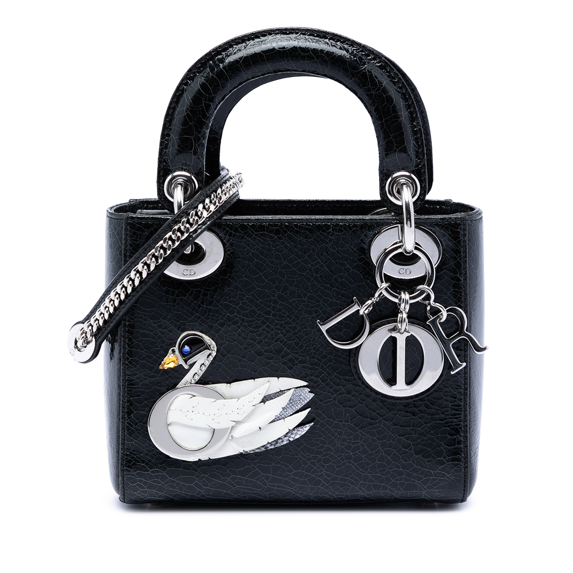 Dior Mini Deerskin Ceramic Effect Jeweled Swan Lady Dior - image 1