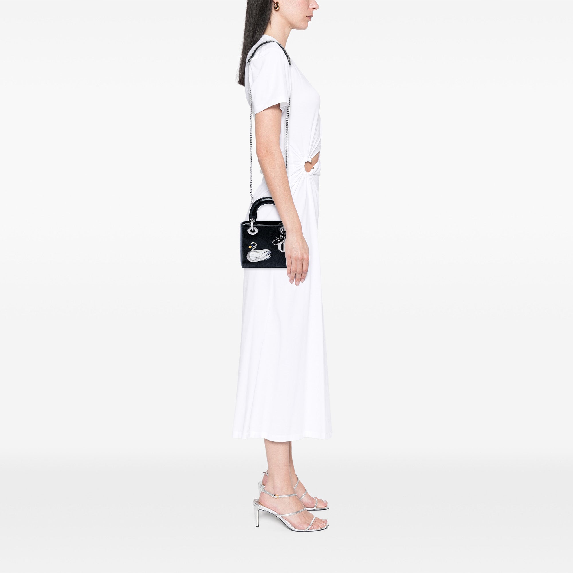 Dior Mini Deerskin Ceramic Effect Jeweled Swan Lady Dior - image 7