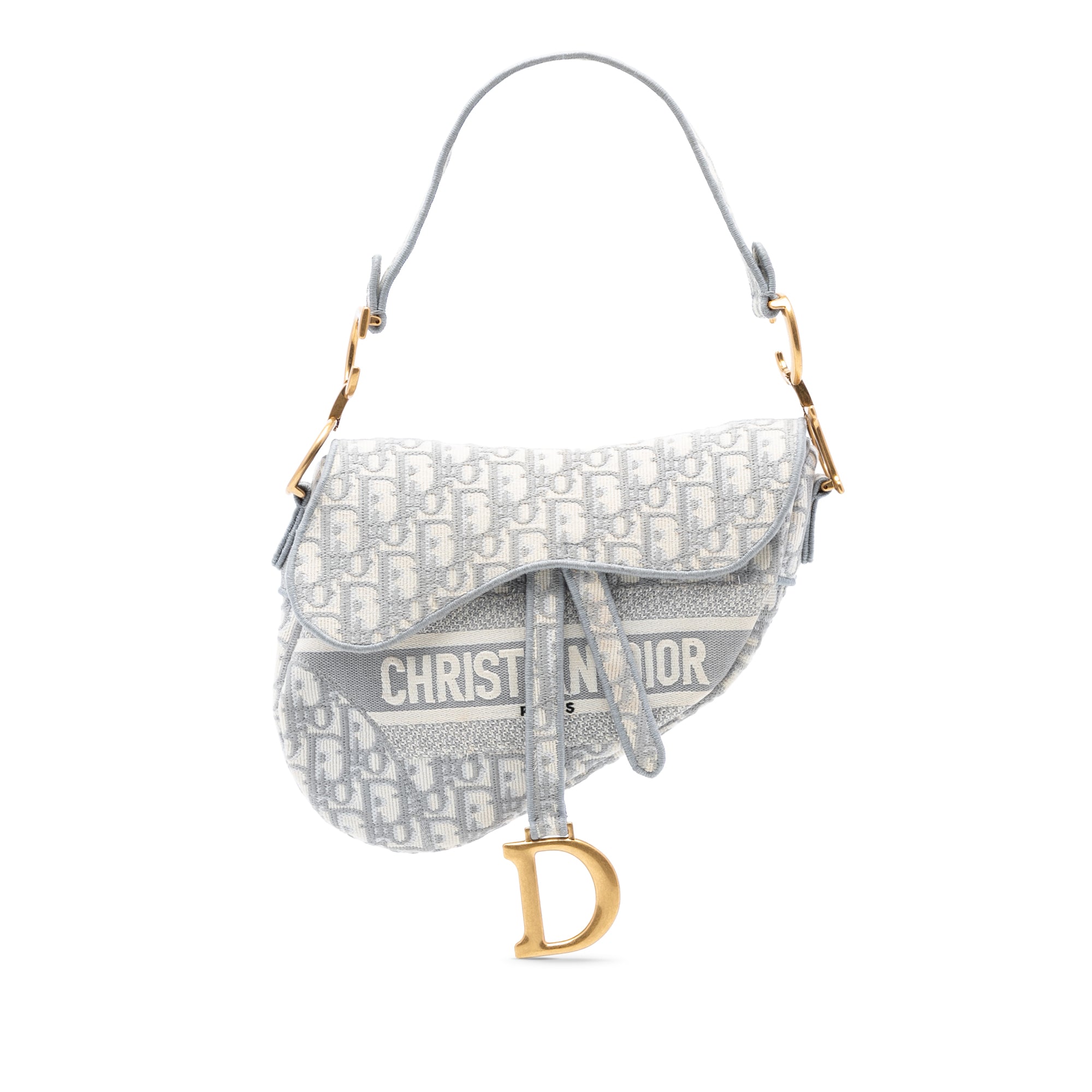 Dior Oblique Embroidered Canvas Saddle Bag - image 1