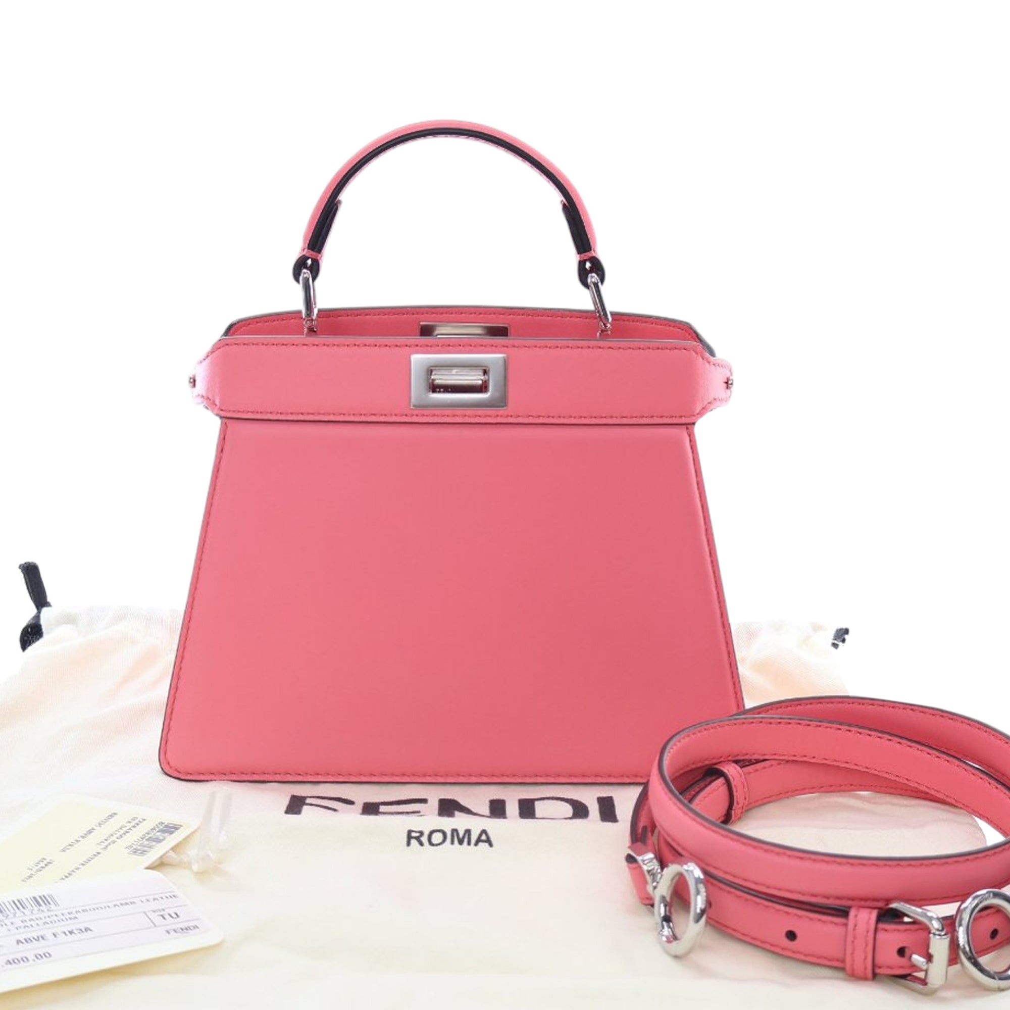 Fendi Petite Leather Peekaboo ISeeU Satchel - image 11